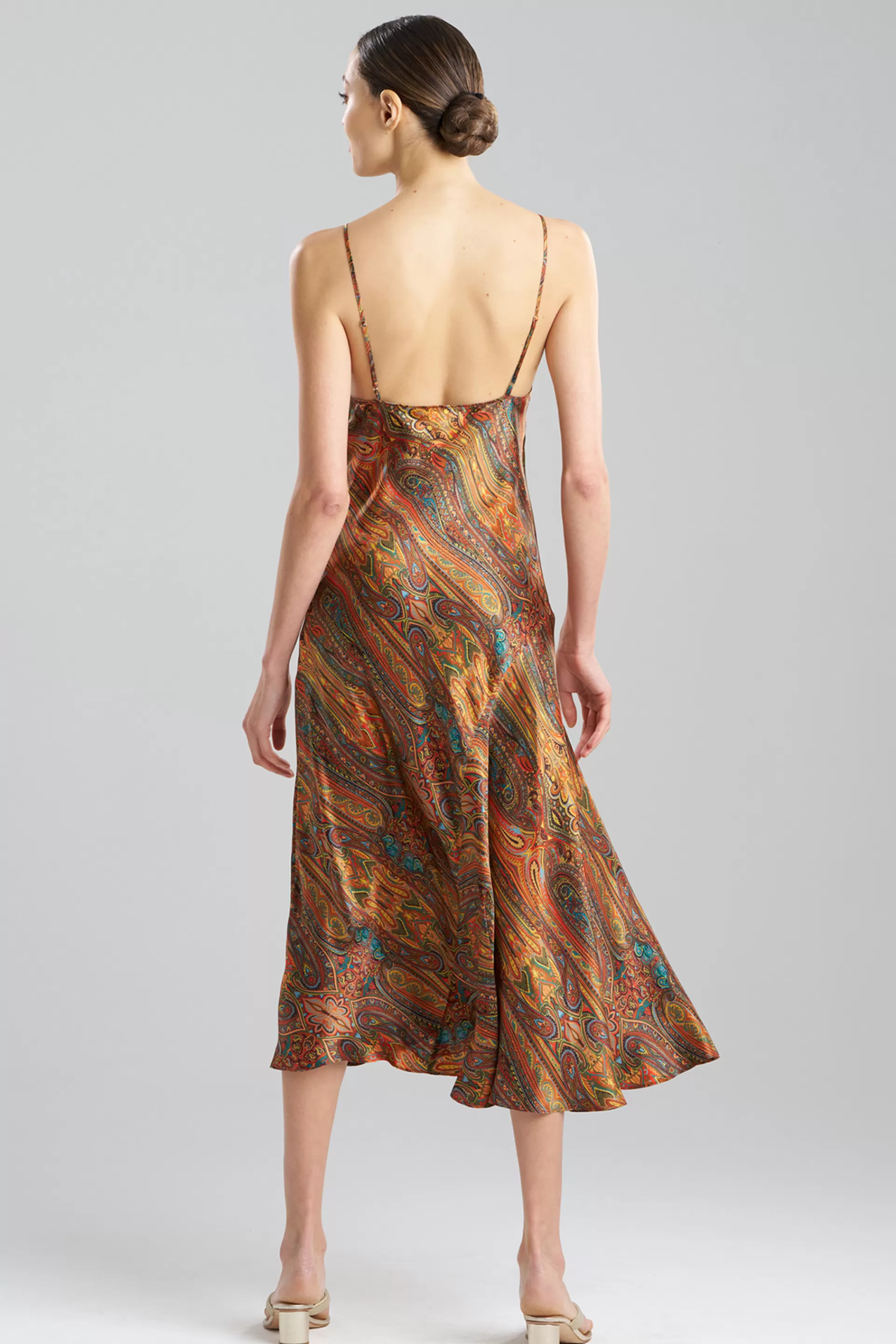 Natori Gowns<Paisley Cowl Neck Silk Gown Multi