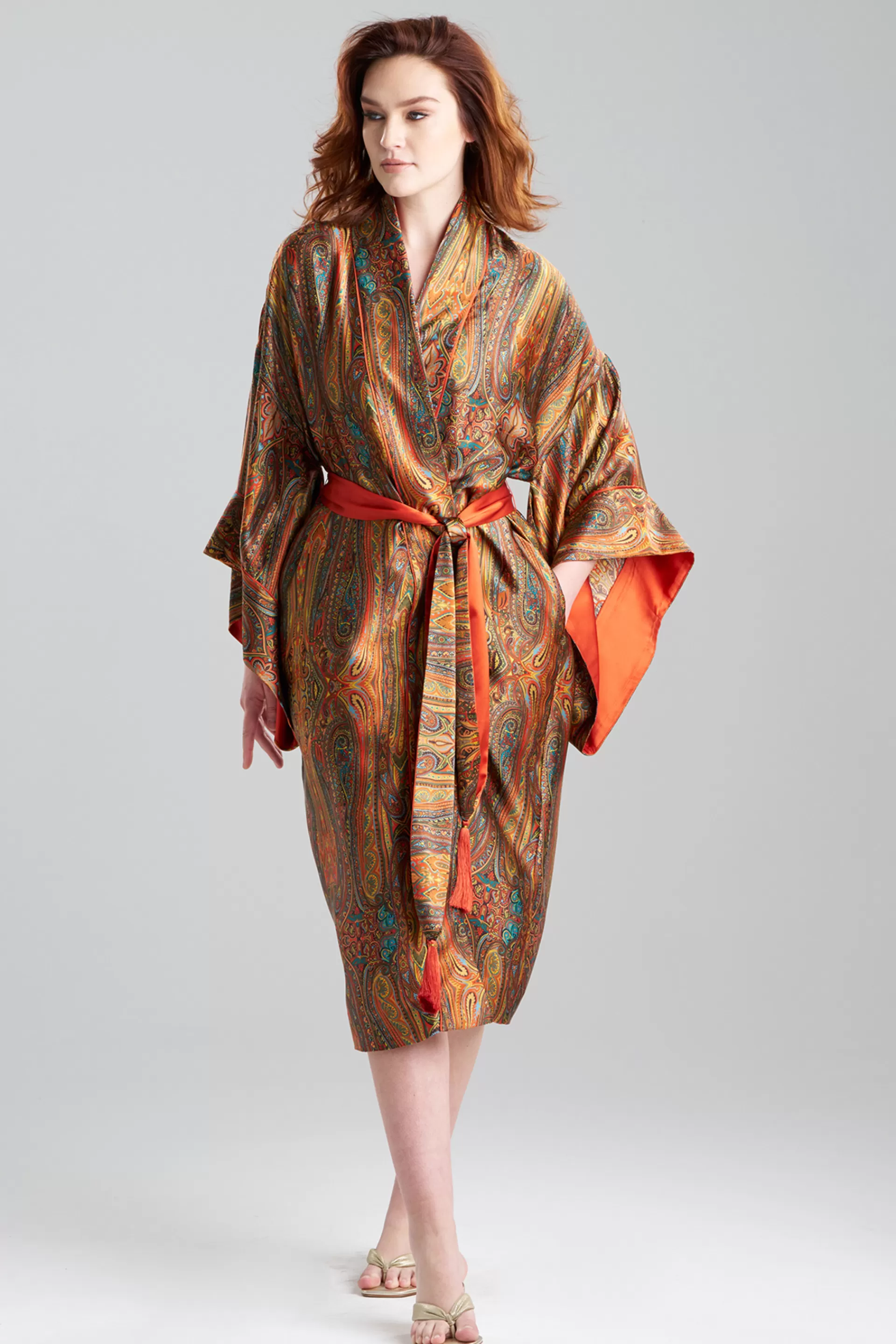 Natori Robes & Kimonos<Paisley Drop Sleeve Silk Robe Multi