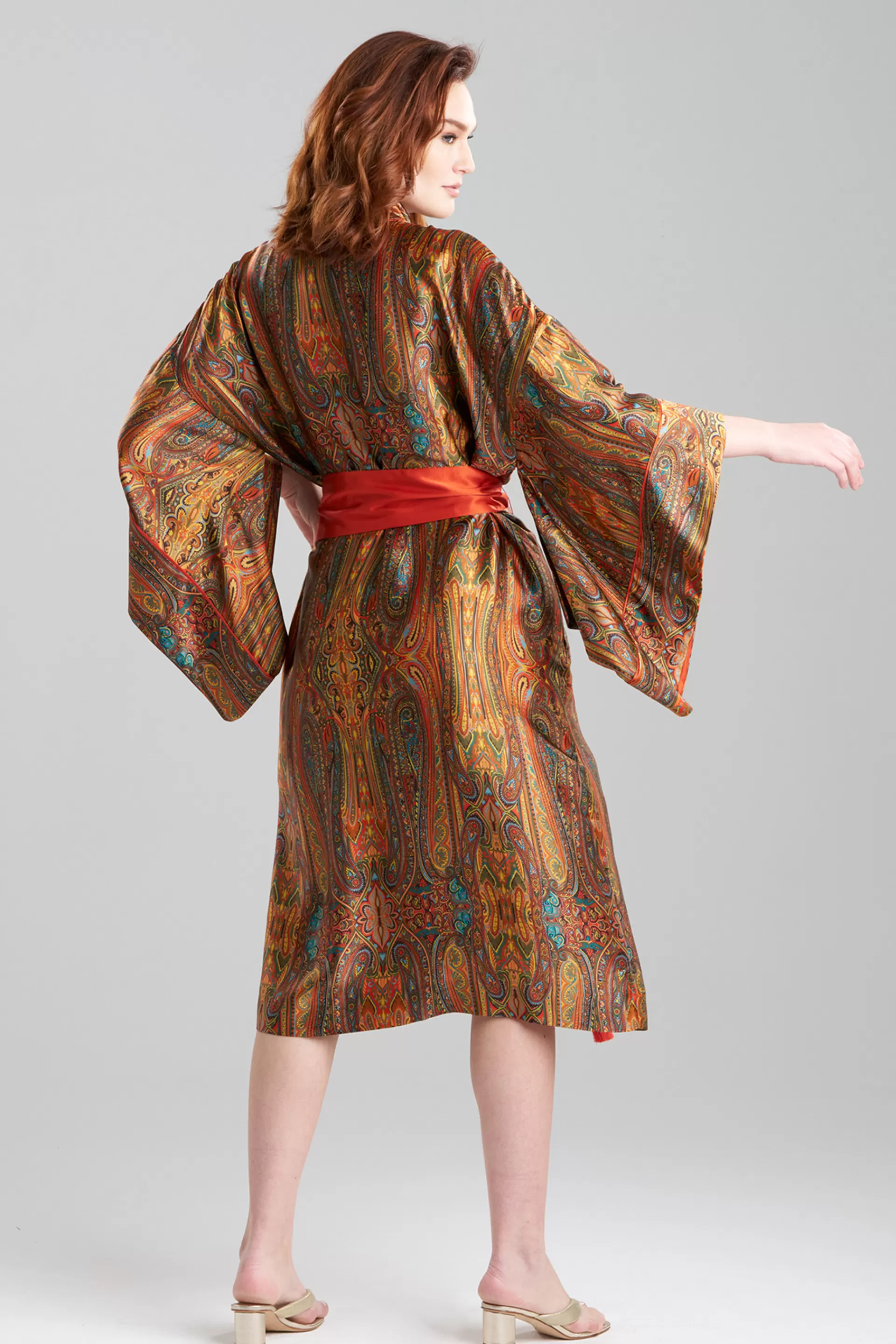 Natori Robes & Kimonos<Paisley Drop Sleeve Silk Robe Multi