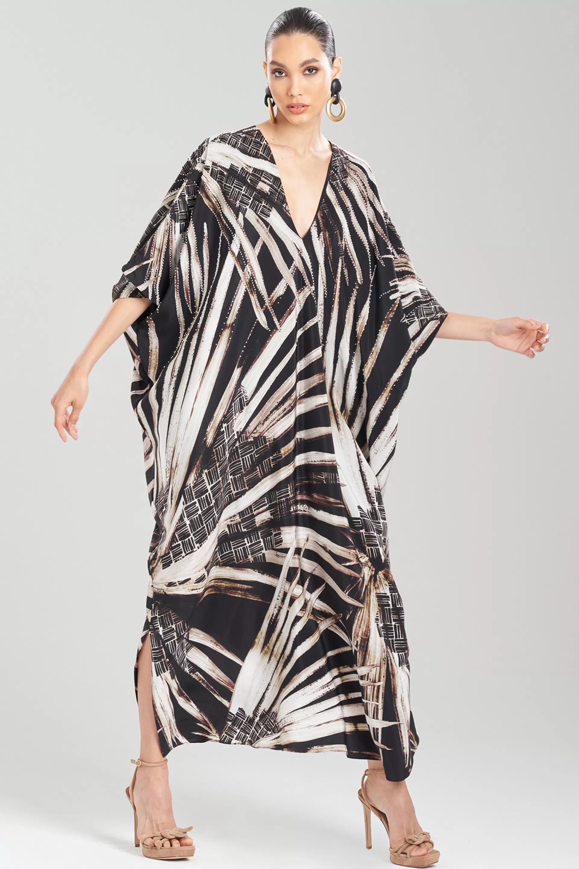 Natori Caftan Dresses<Palawan Beaded Silk Caftan