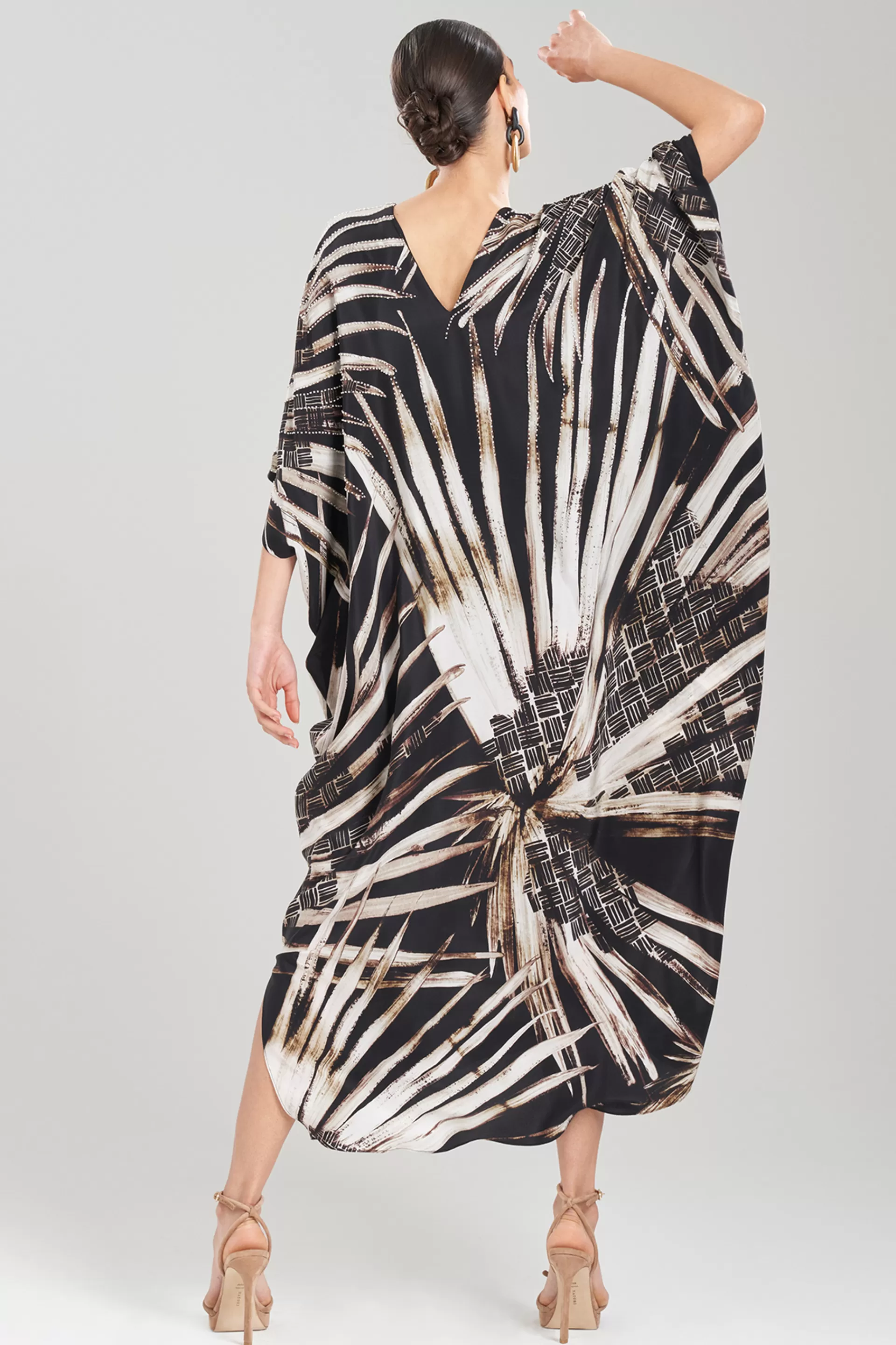 Natori Caftan Dresses<Palawan Beaded Silk Caftan