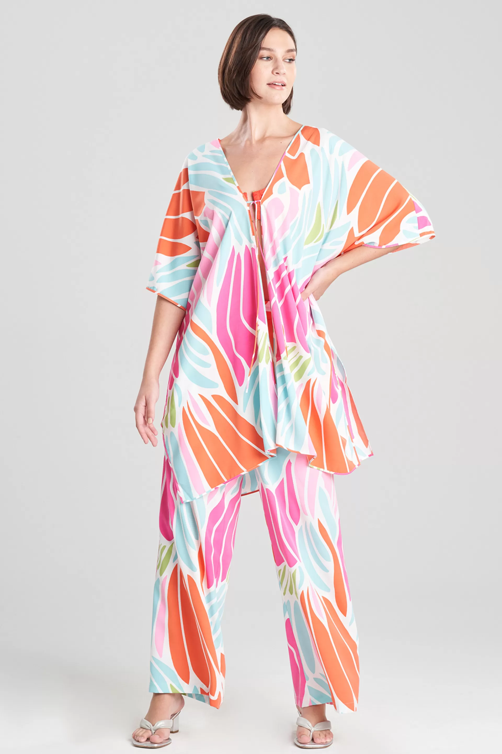 Natori Honeymoon<Papillon Getaway Cover-Up Bright Heather Coral