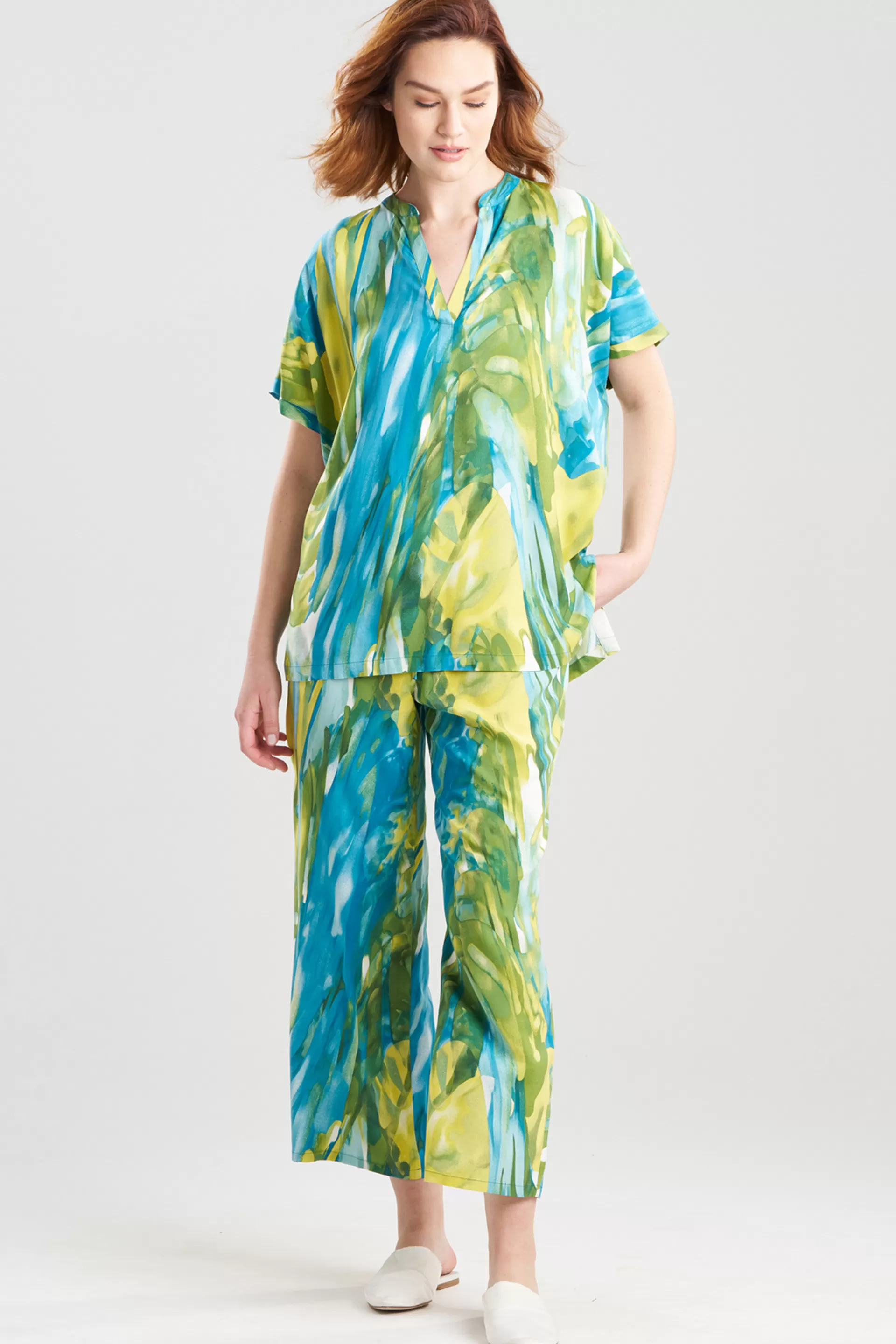 Natori Pajama Sets<Paradise Challis PJ Aqua Blue