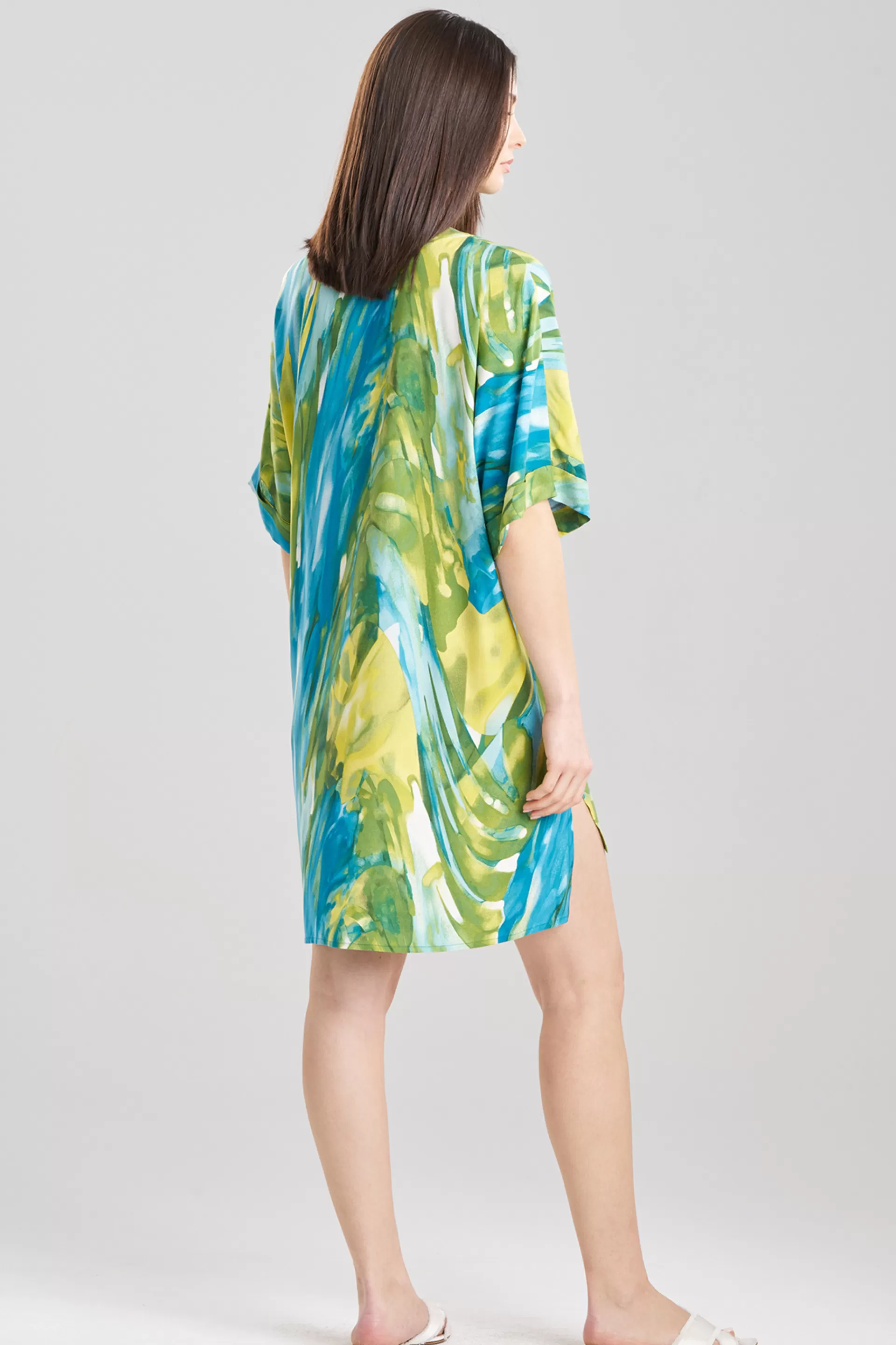 Natori Sleepshirts<Paradise Challis Sleepshirt Aqua Blue