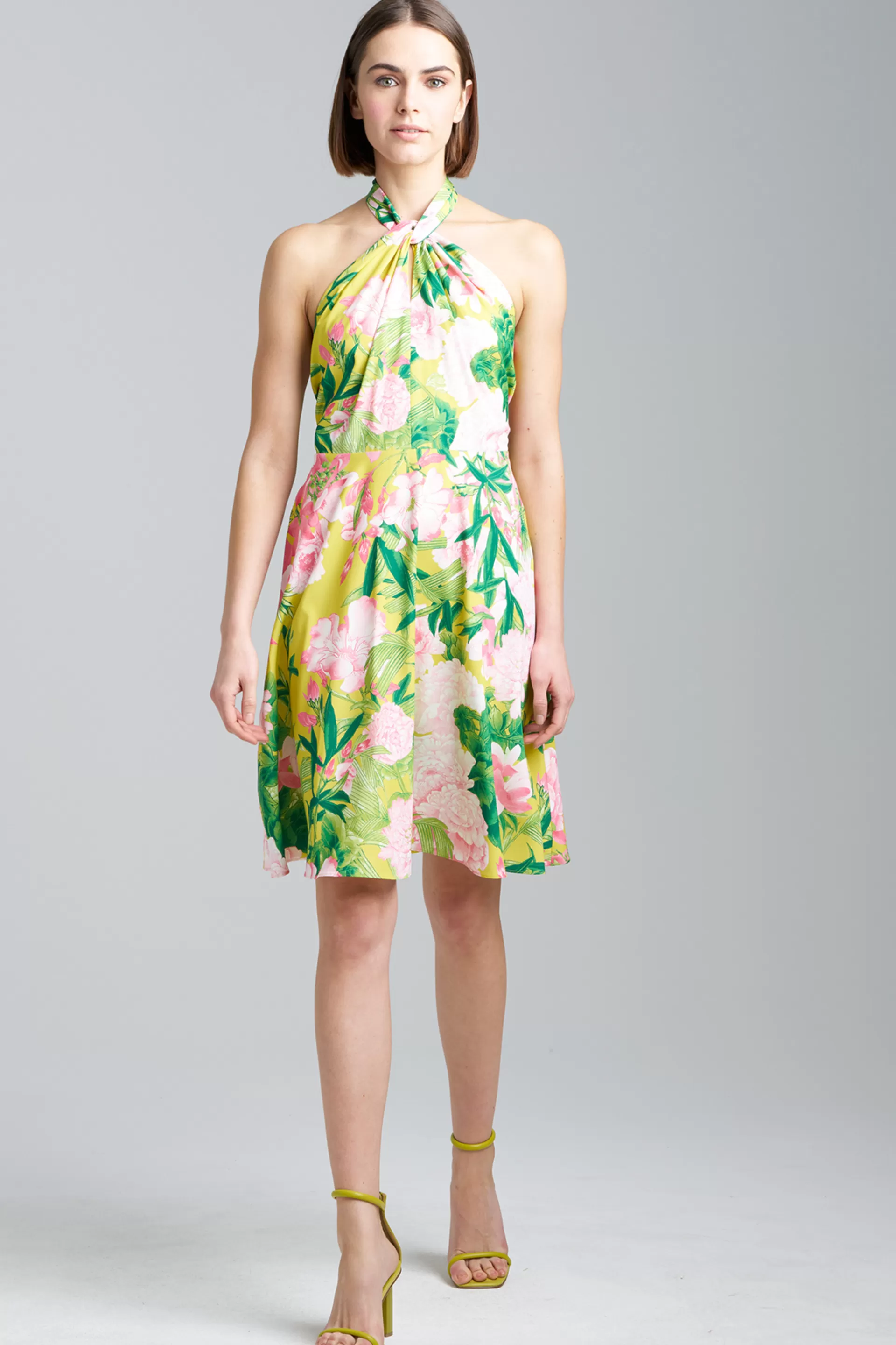 Natori Dresses<Passion Peony Halter Dress Wasabi Combo