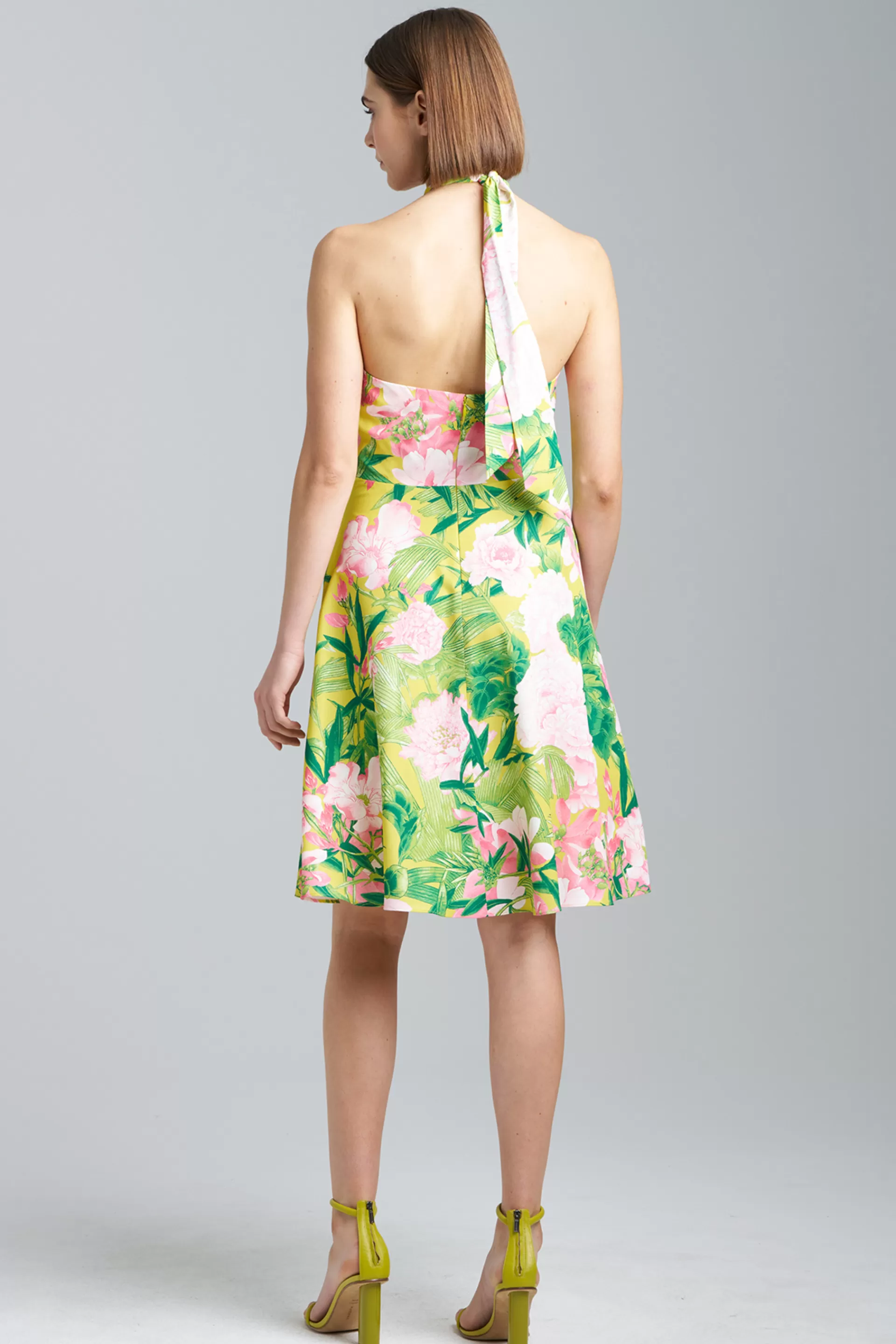 Natori Dresses<Passion Peony Halter Dress Wasabi Combo