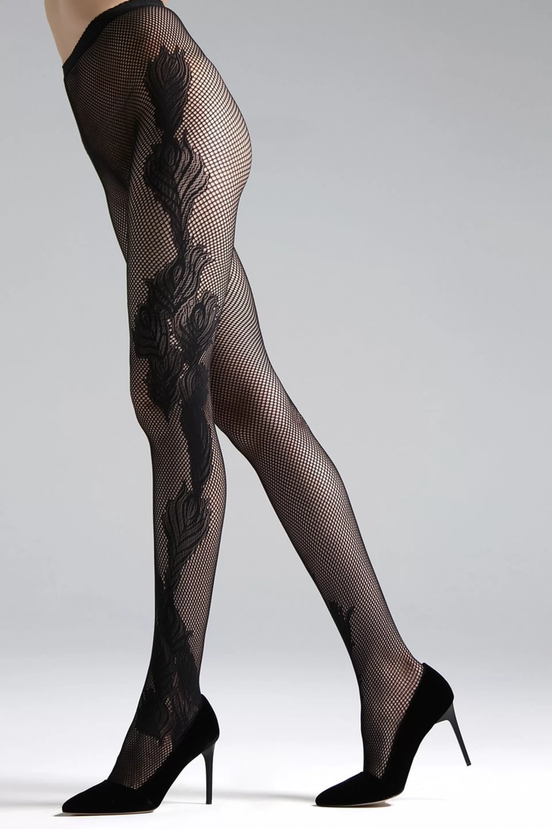 Natori Tights<Peacock Feather Net Tights Black