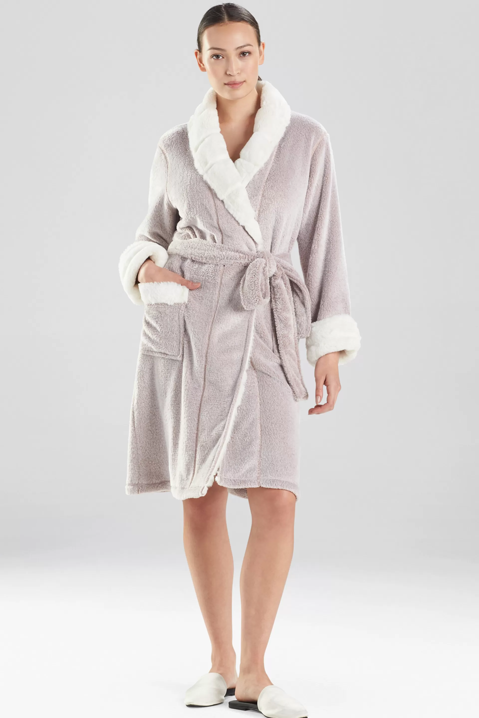 Natori Robes & Kimonos<Plush Faux Fur Short Robe Latte