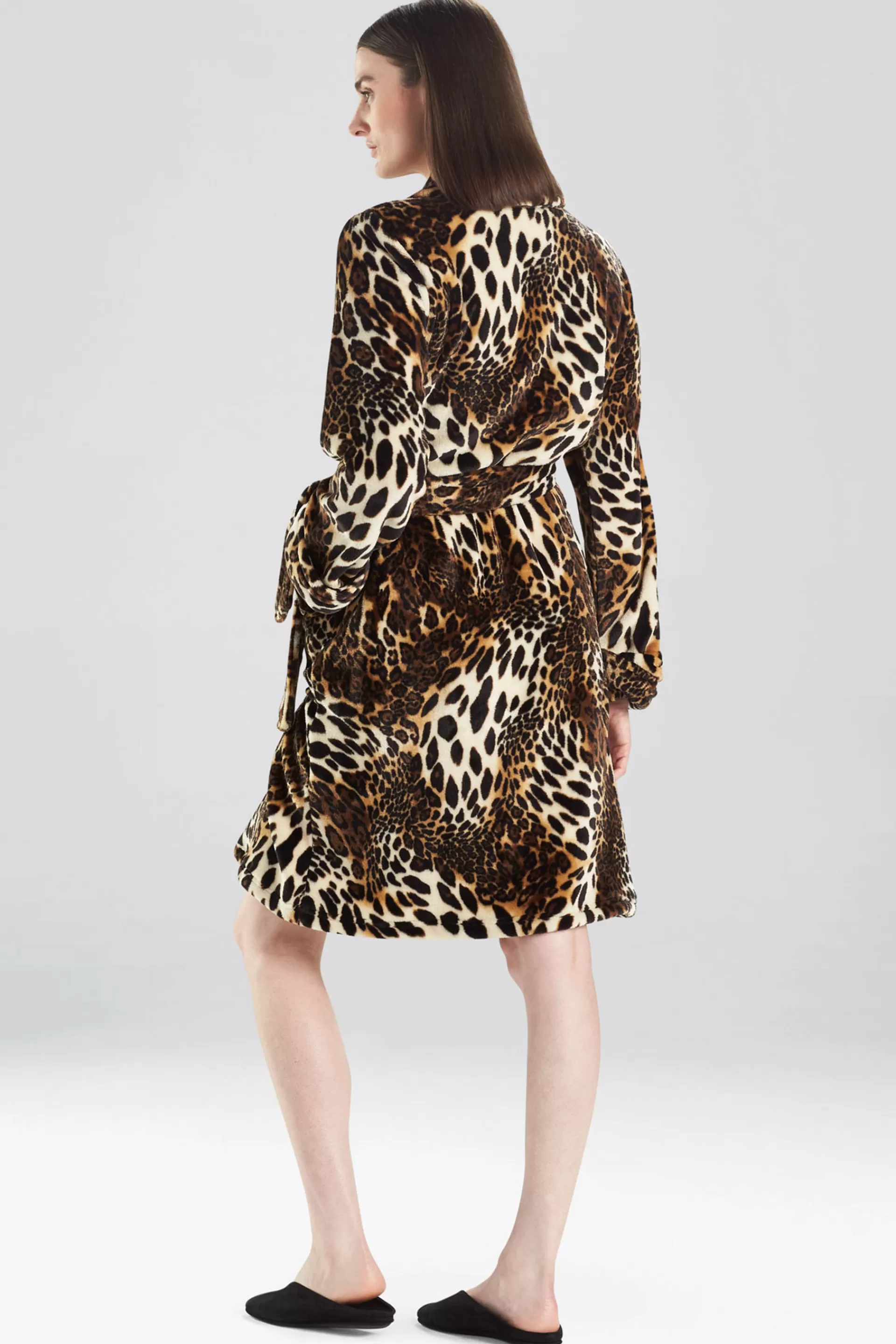 Natori Robes & Kimonos<Plush Leopard Cozy Robe Chestnut