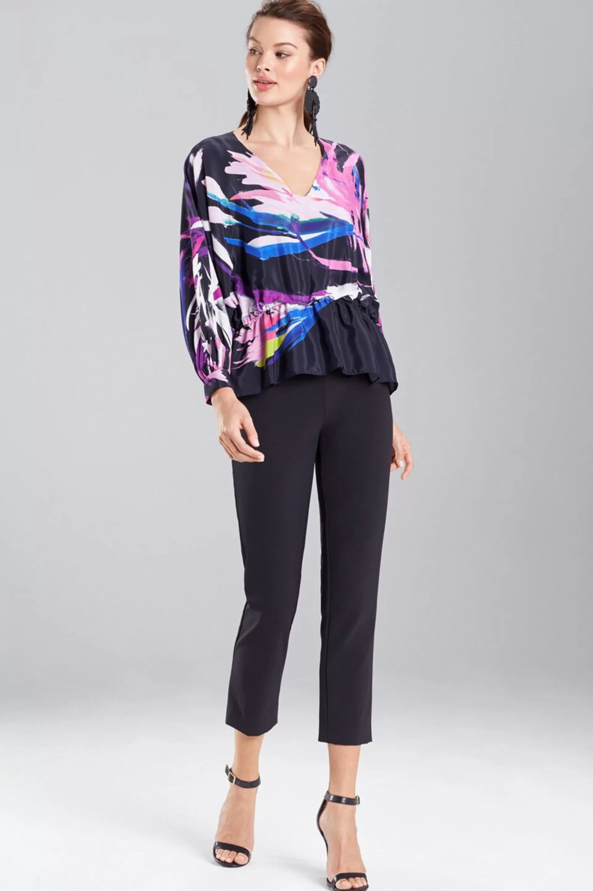 Natori Tops, Shirts & Tunics<Prism Poet Sleeve Top Black/Multi