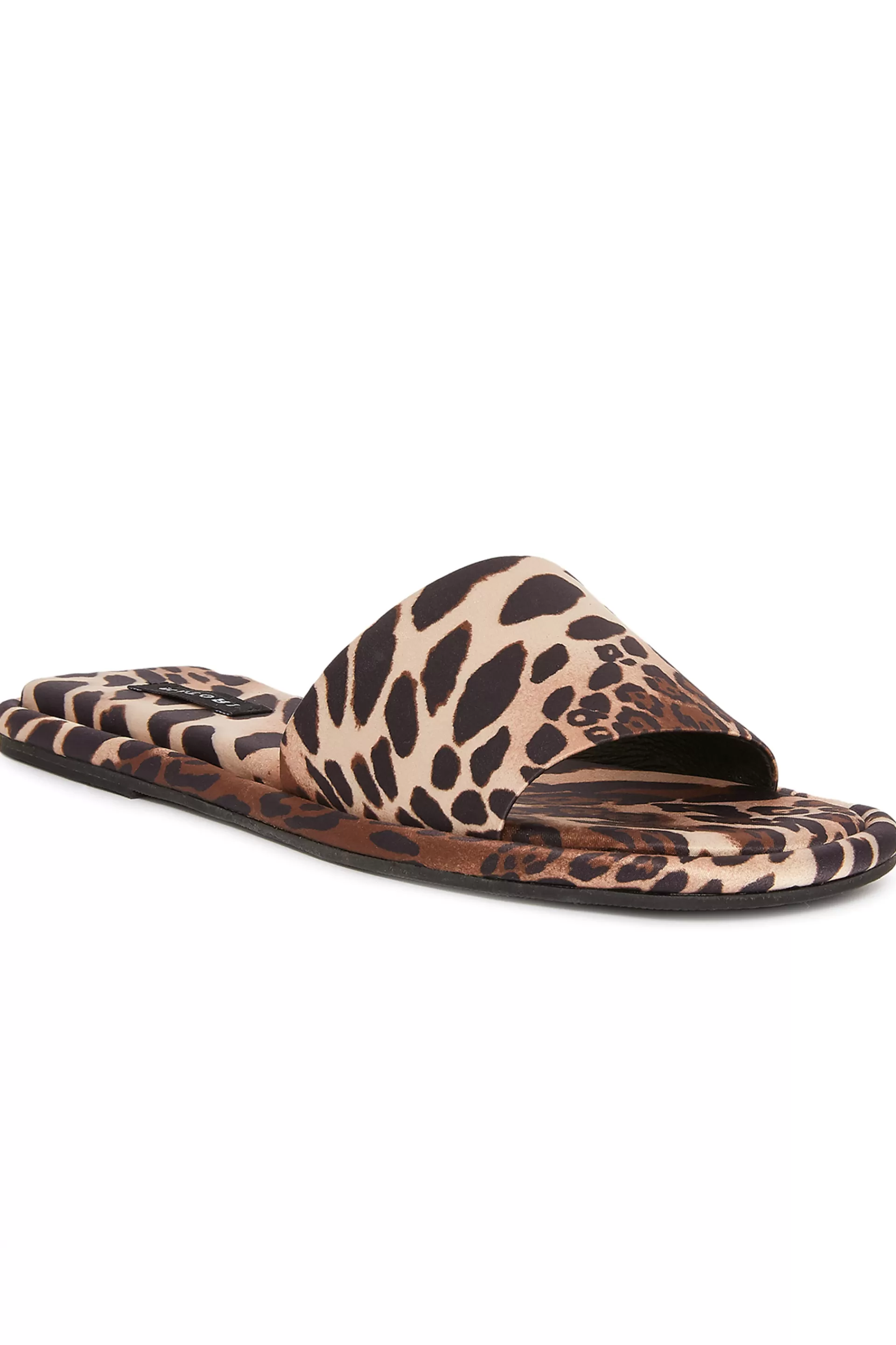 Natori Slides<Radial Luxe Leopard Satin Slide Chestnut