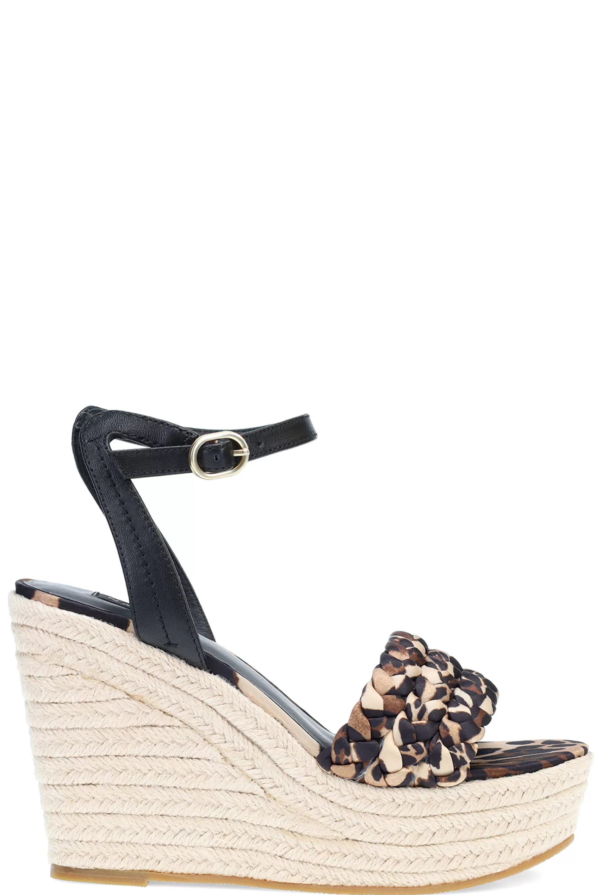 Natori Sandals<Rae Luxe Leopard Hinami Braided Wedge Sandals Chestnut