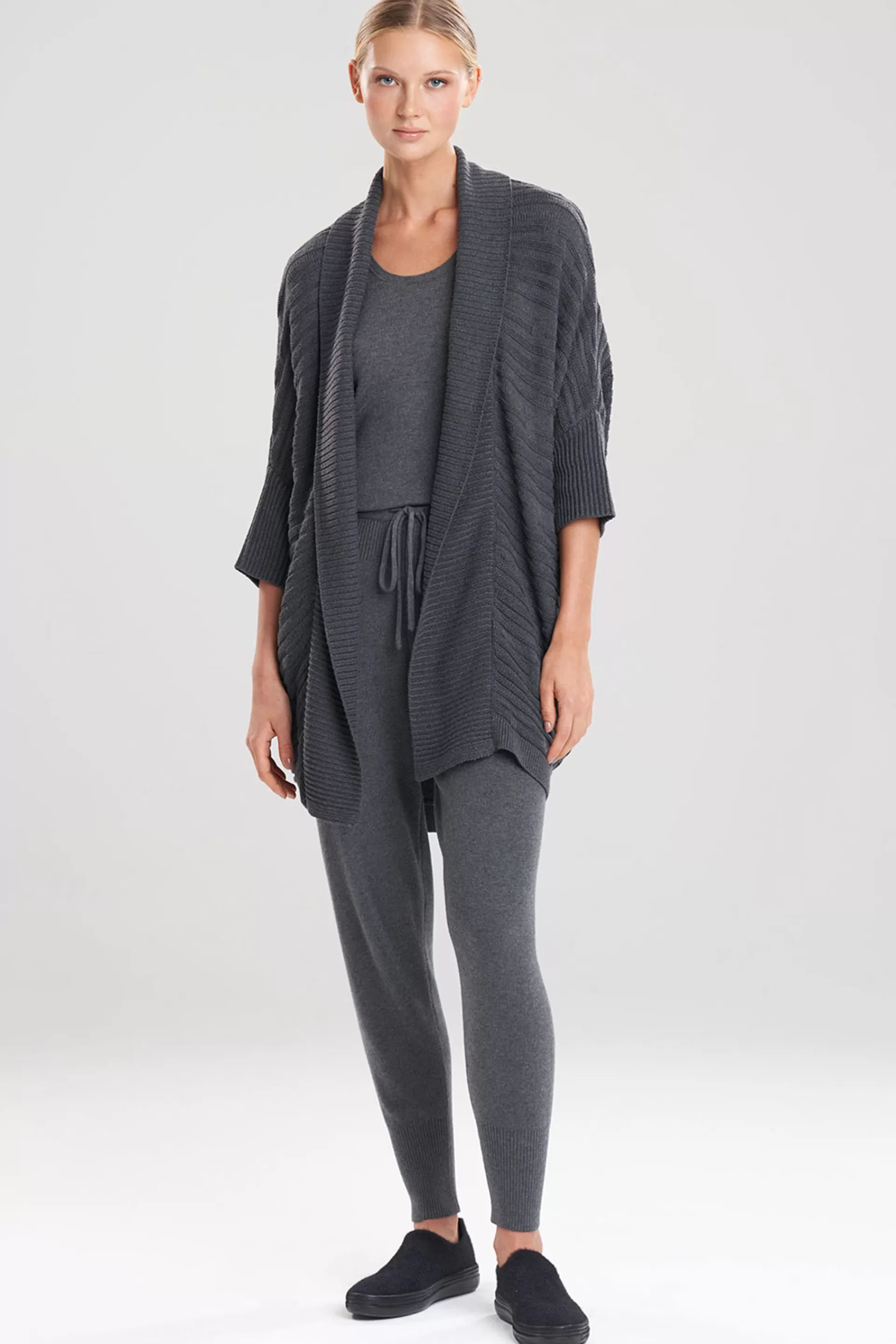 Natori Tops, Shirts & Tunics | Jackets & Outerwear<Rangoon Sweater Knit Wedge Cardigan Graphite