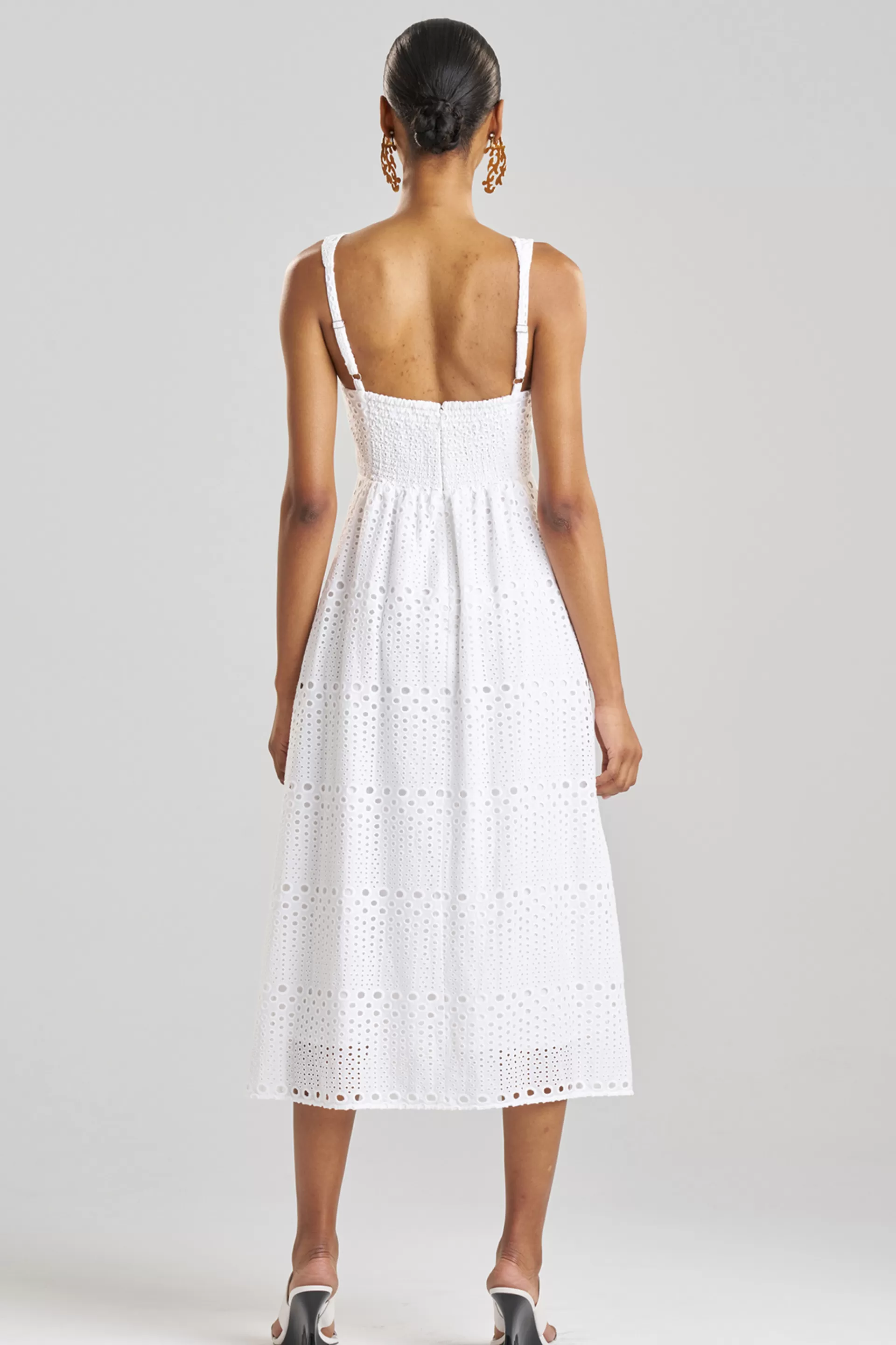 Natori Dresses<Round Eyelet Dress White