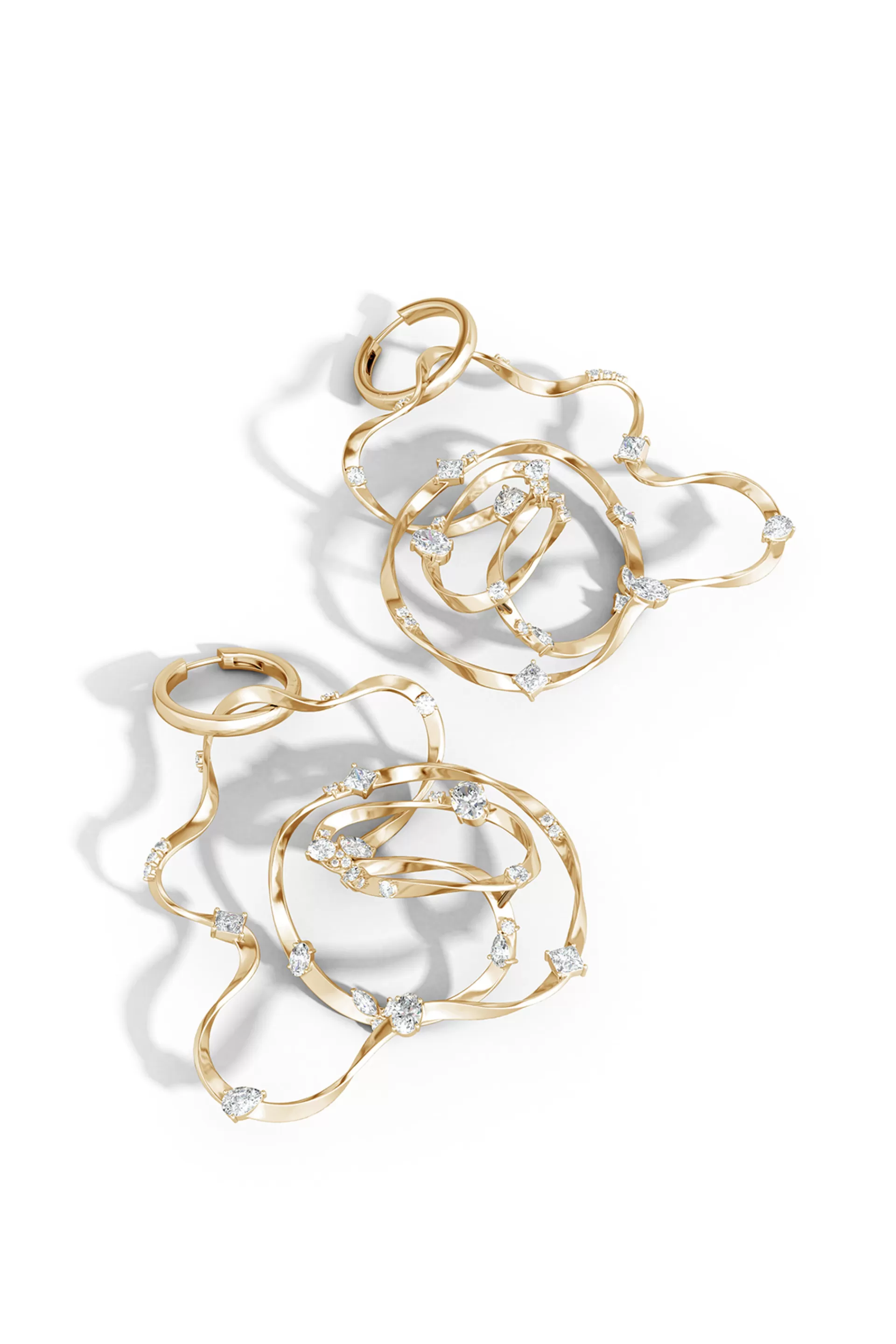 Natori Earrings | Sakura<Runway Collection Sakura White Topaz Giant Gold Hoop Earrings