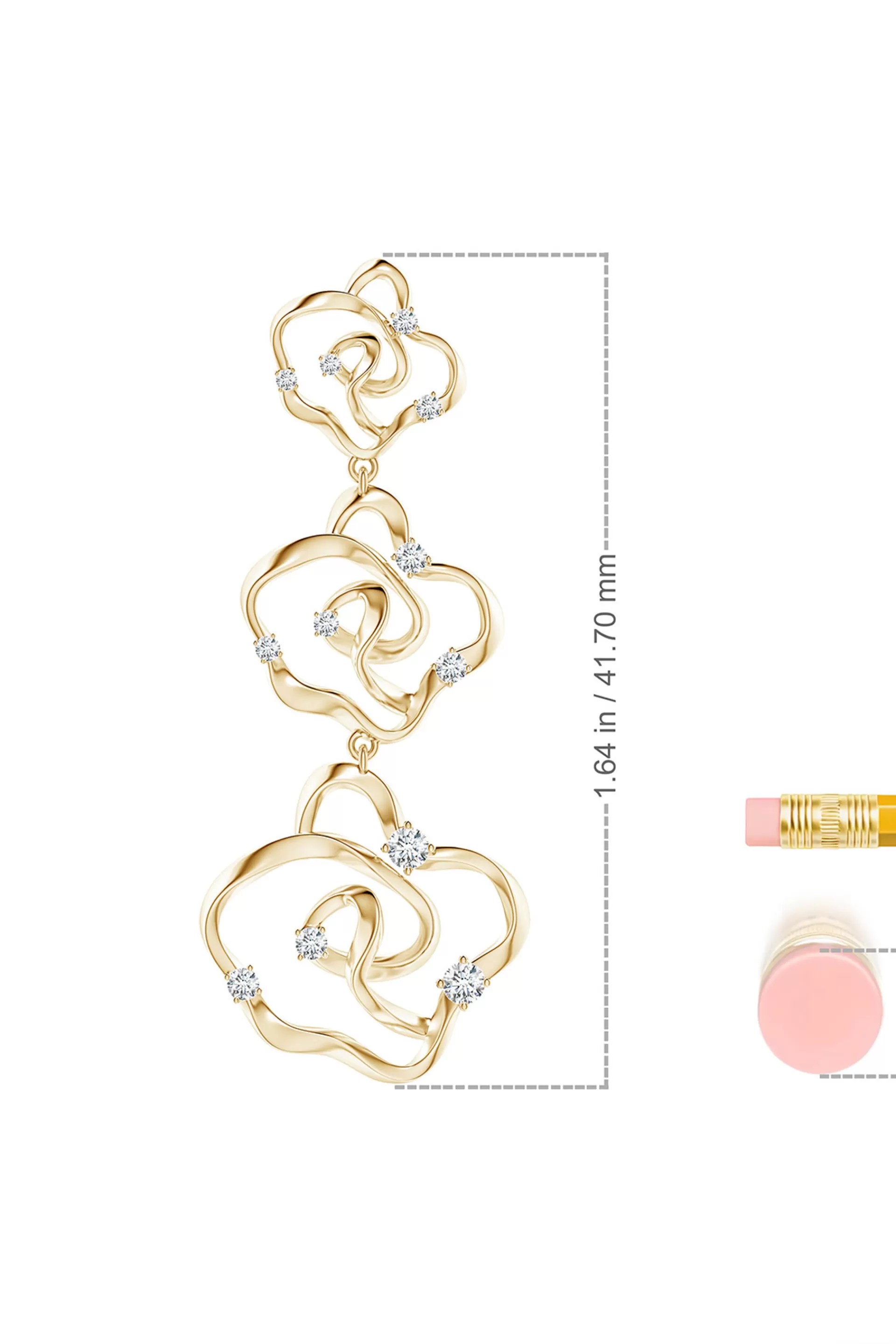 Natori Earrings | Sakura<Sakura 14k Tapered Diamond Dangle Earrings 14K Yellow Gold