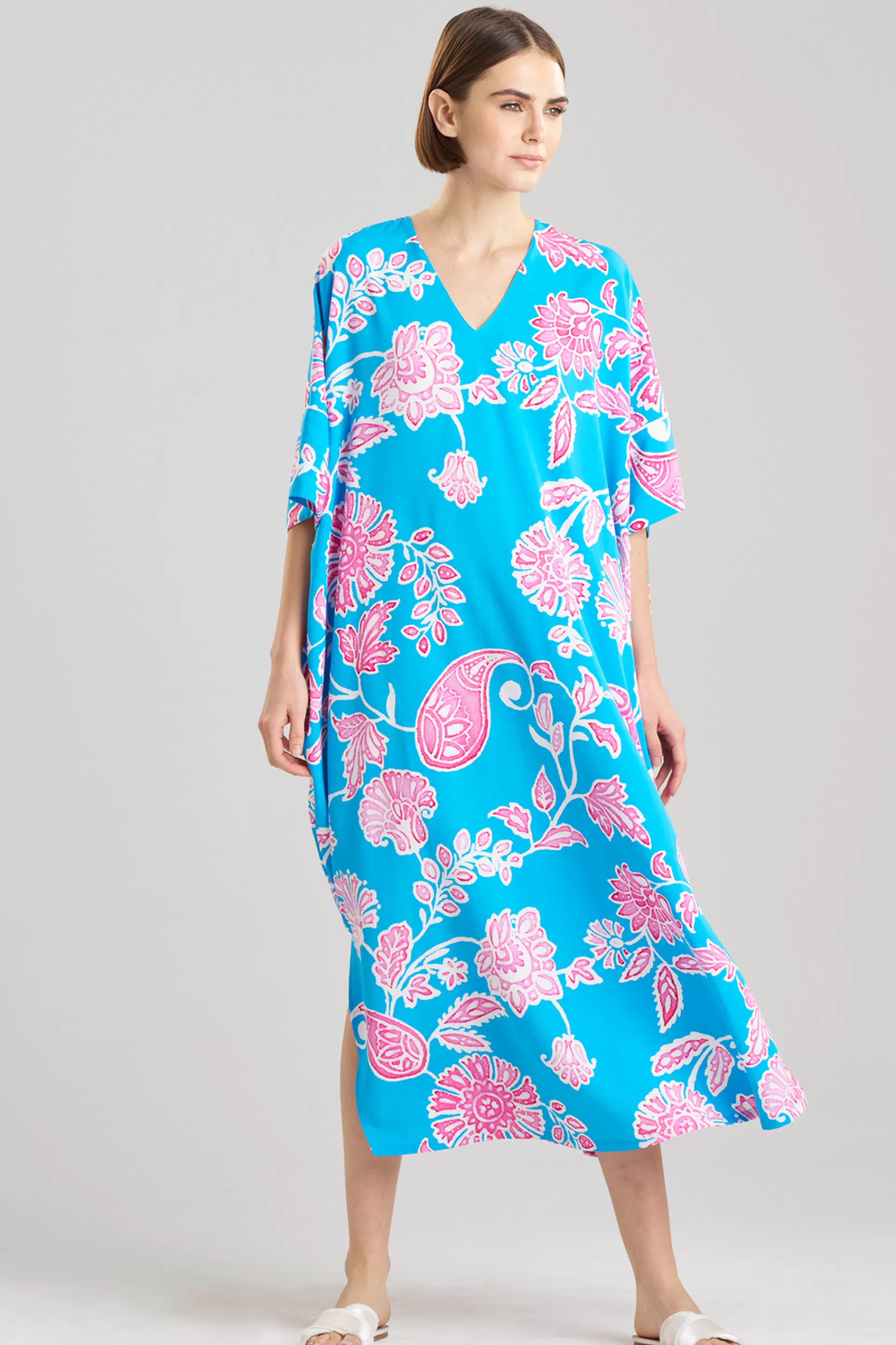 Natori Caftans | Caftan Dresses<Sanremo Caftan Teal/Pink