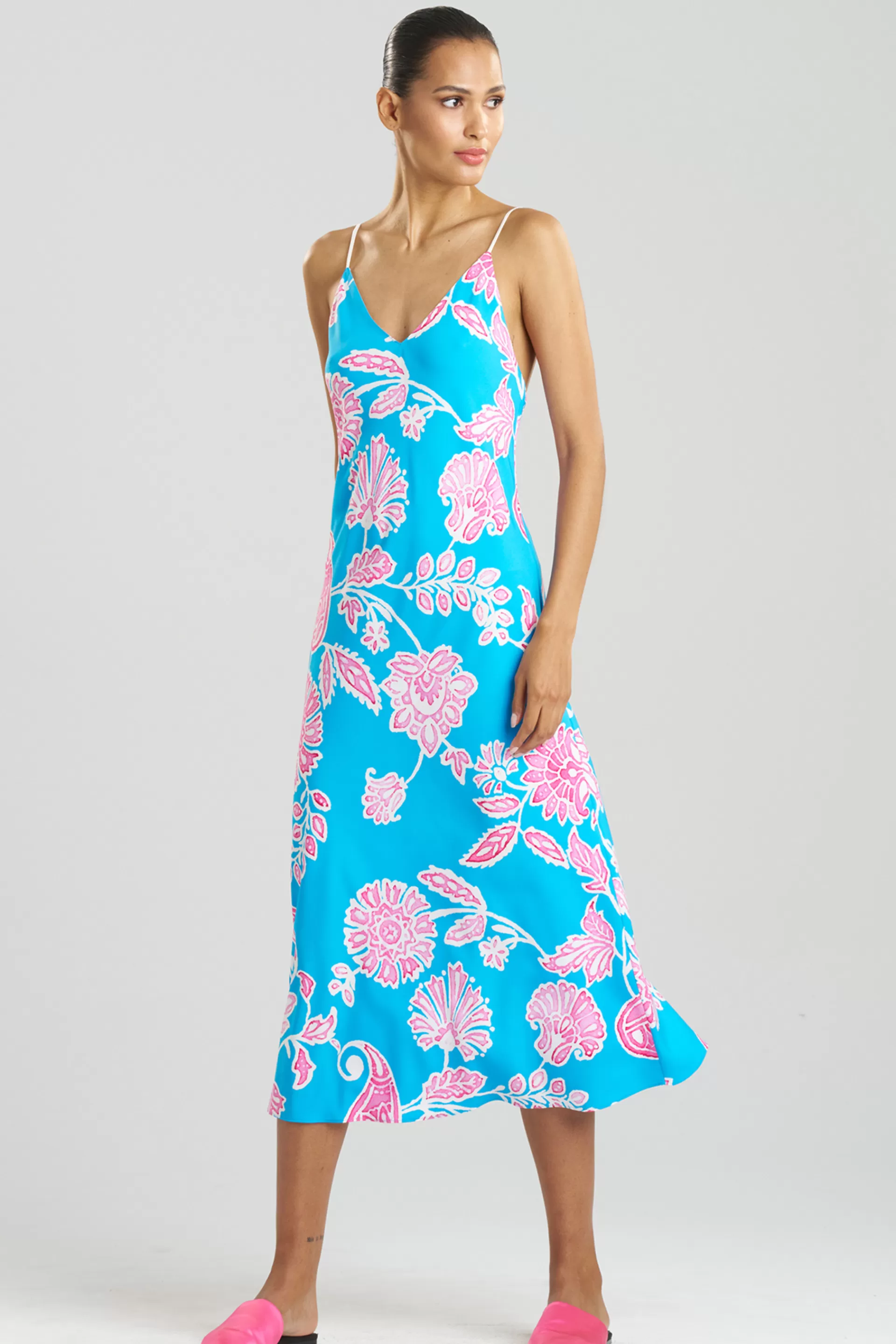 Natori Gowns<Sanremo Gown Teal/Pink