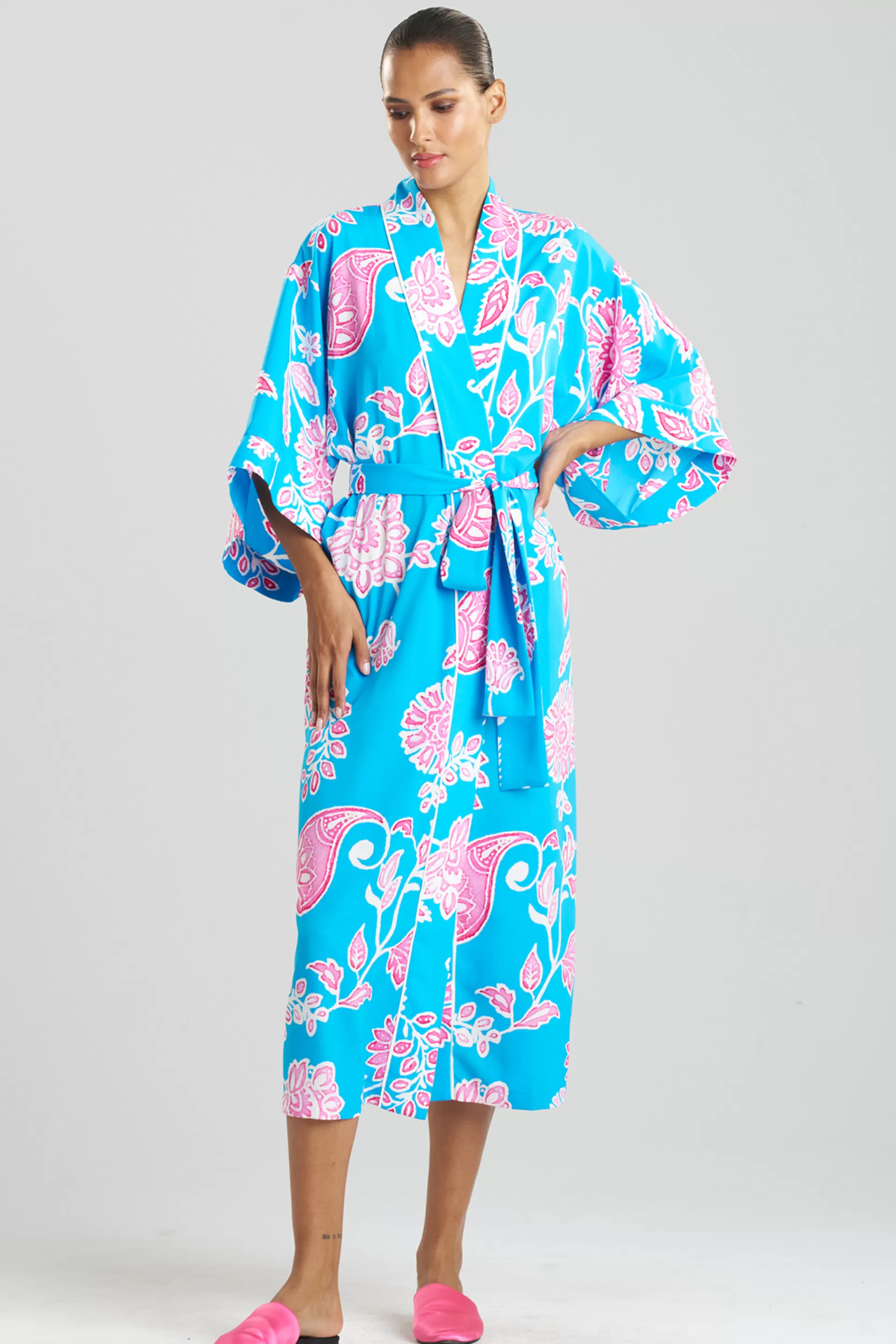 Natori Robes & Kimonos<Sanremo Robe Teal/Pink