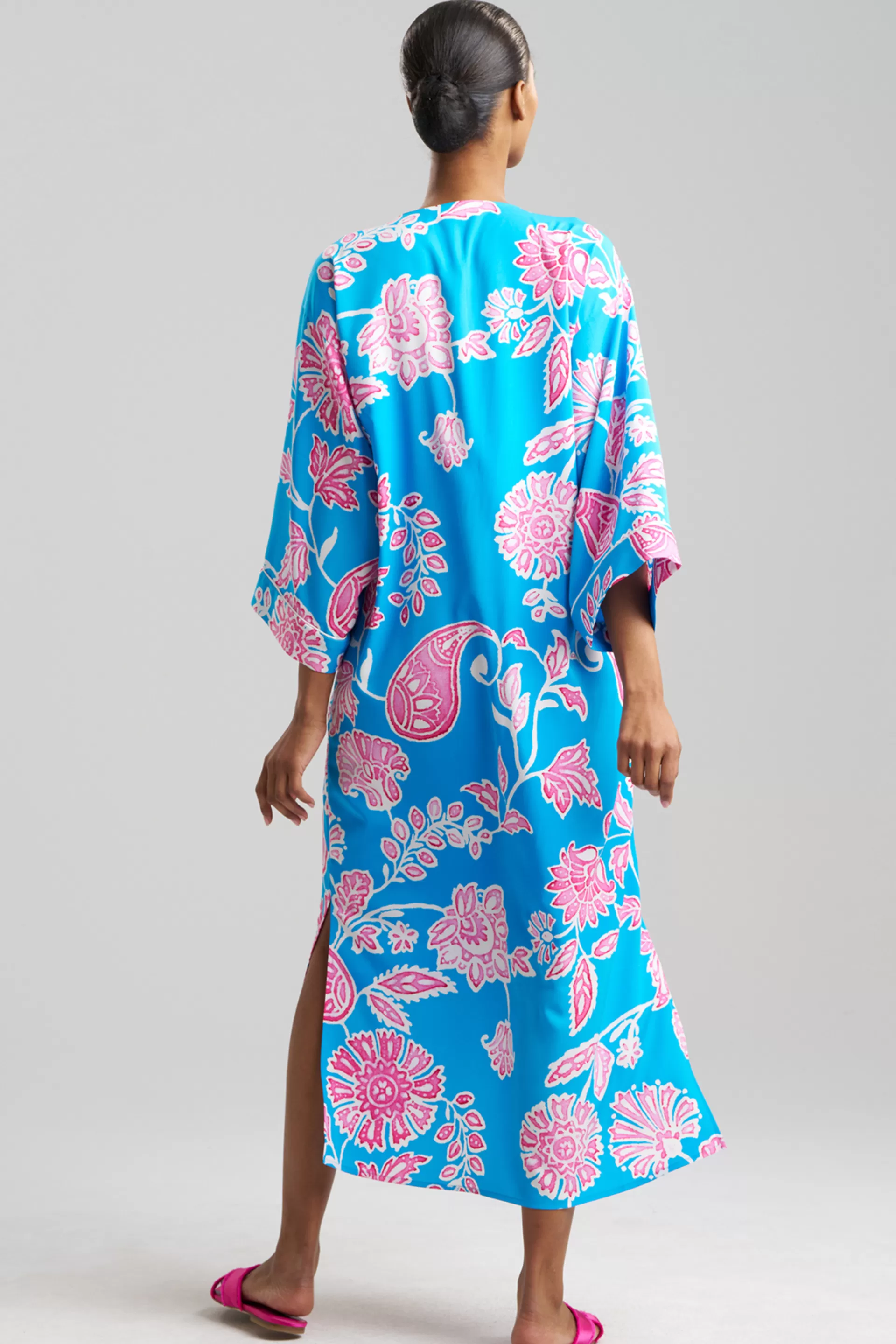 Natori Caftans | Caftan Dresses<Sanremo Slit Caftan Teal/Pink