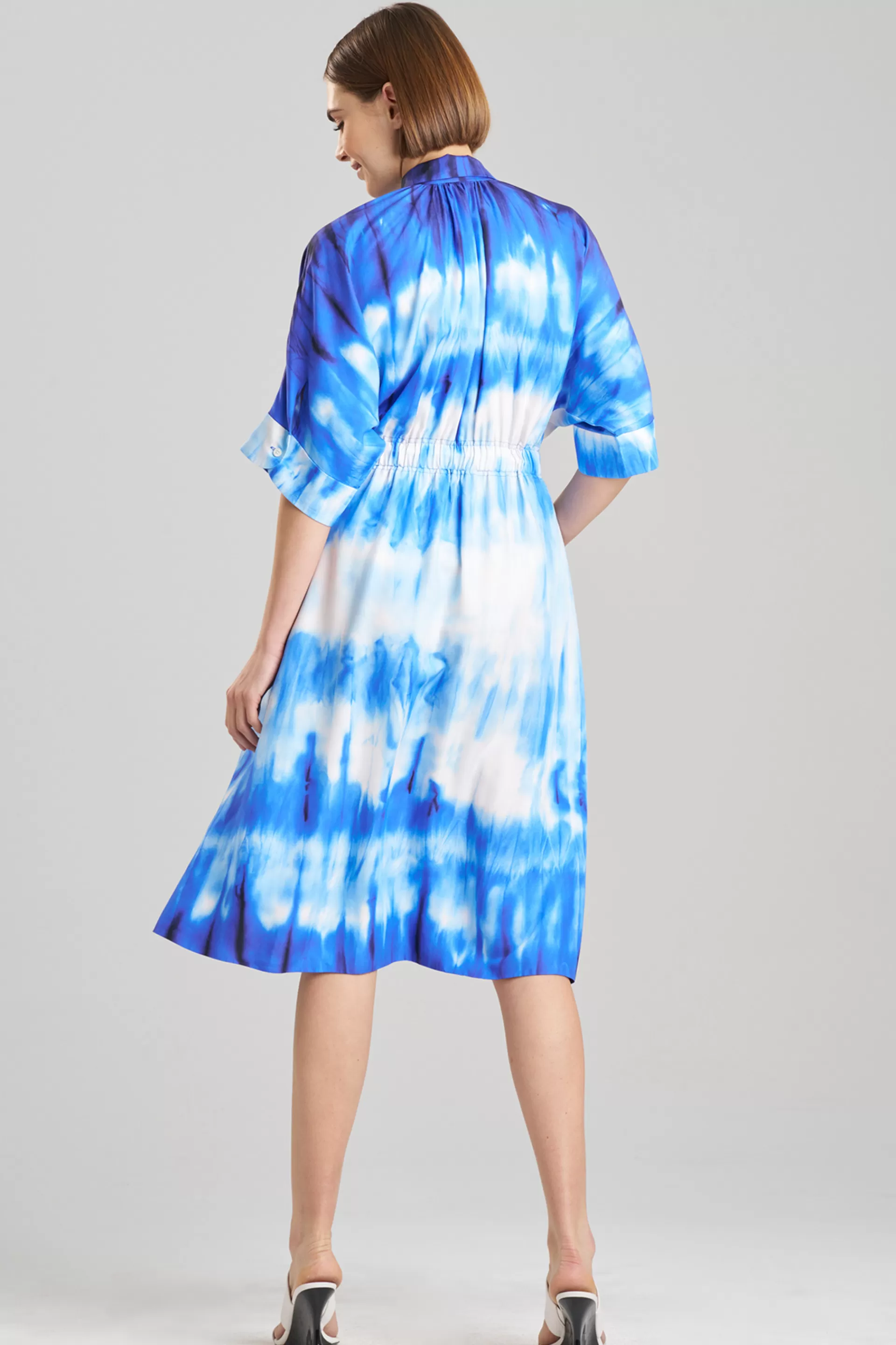 Natori Dresses<Santorini Printed Cotton Silk Belted Shirtdress Majorelle