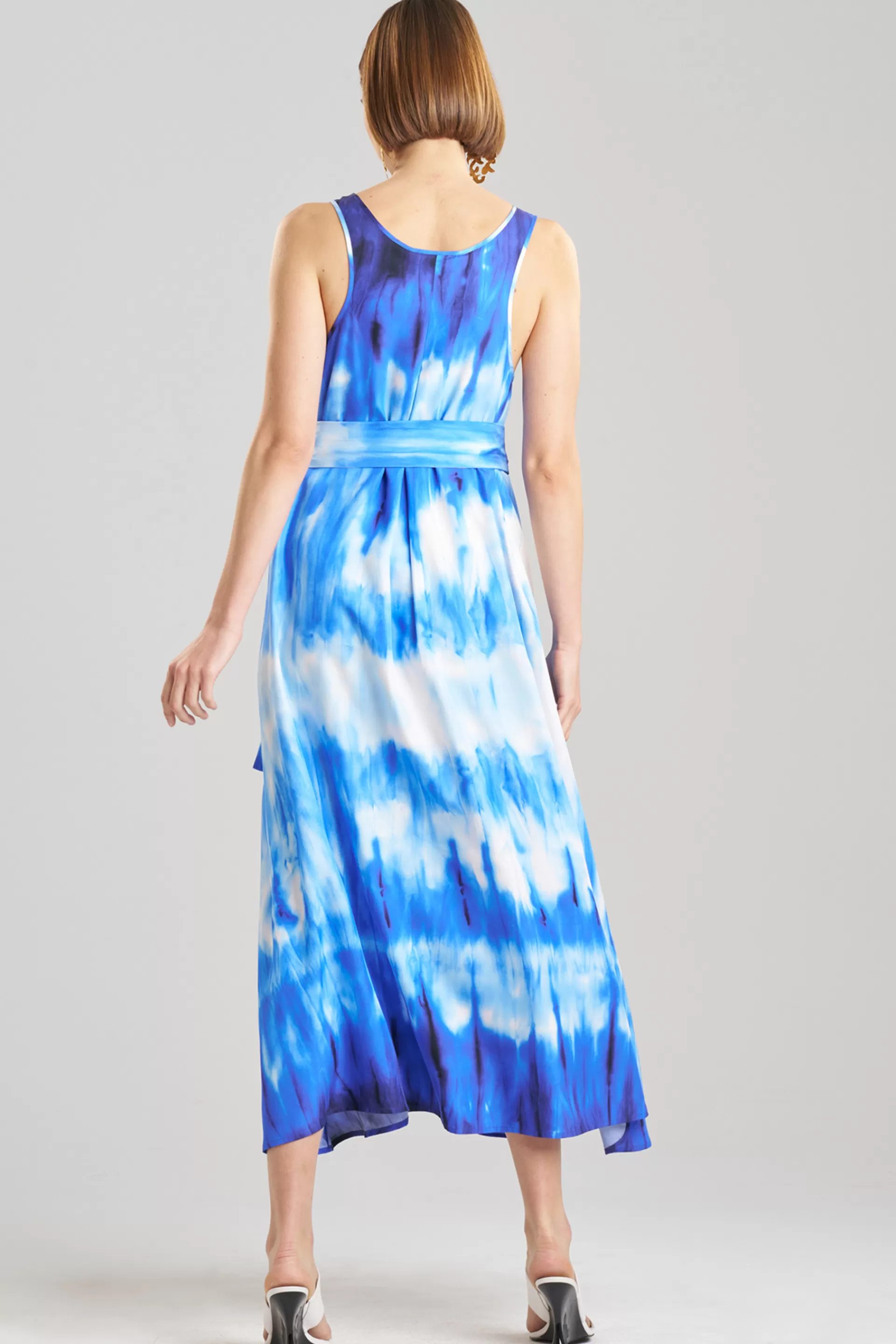 Natori Dresses | Plus Sizes<Santorini Printed Cotton Silk Trapeze Tank Dress Majorelle