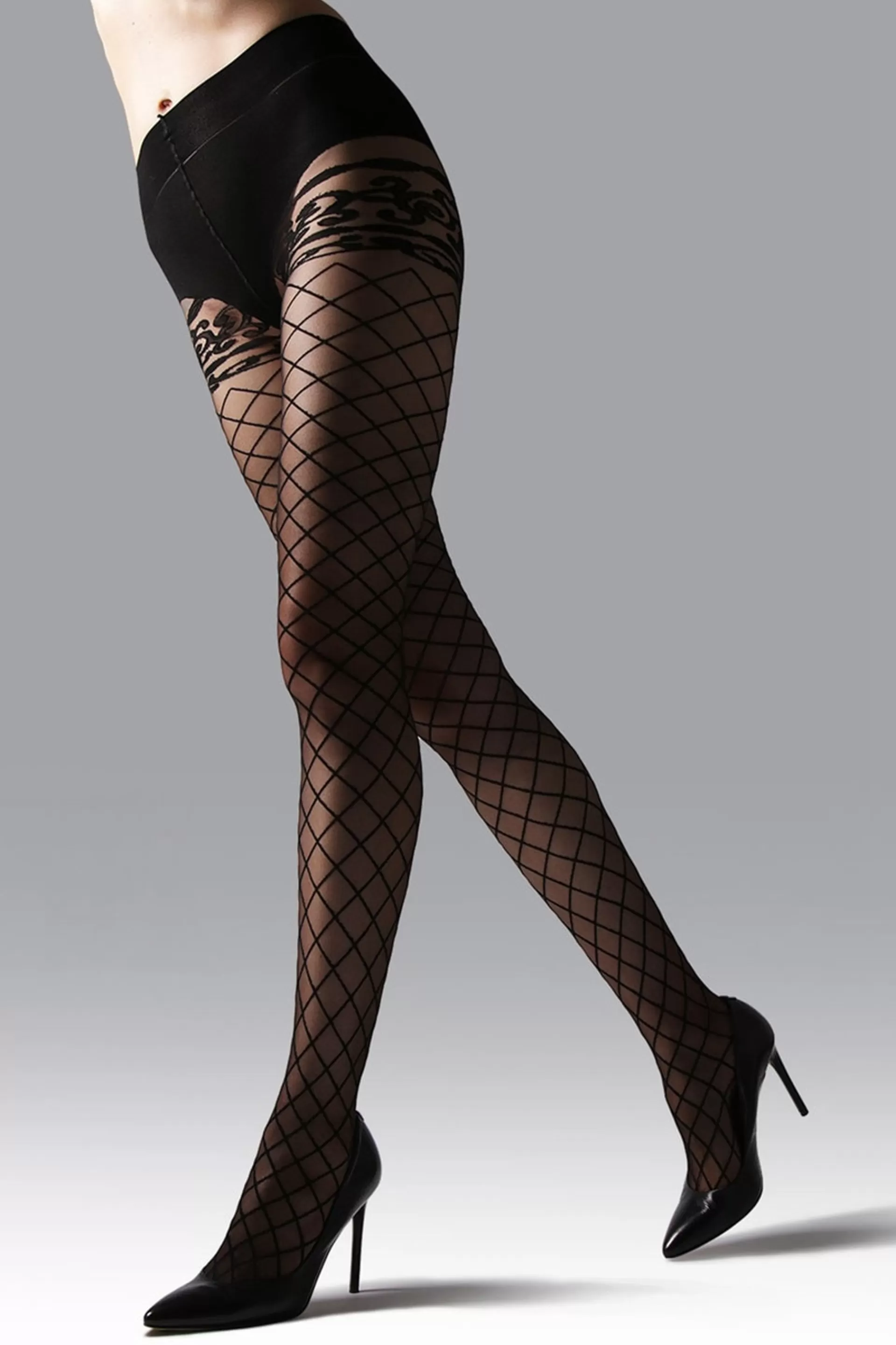 Natori Tights<Scroll Sheer Tights