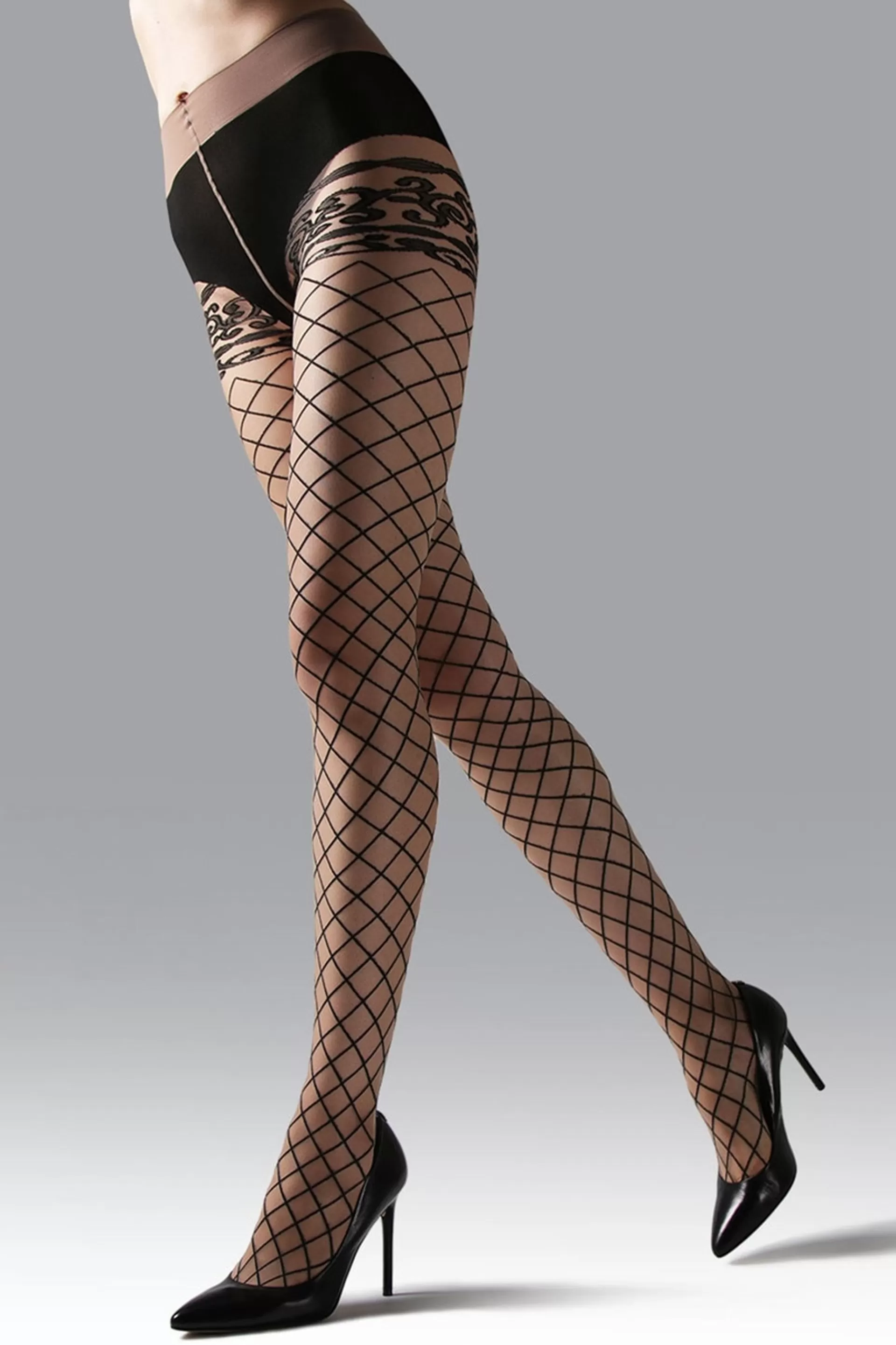 Natori Tights<Scroll Sheer Tights