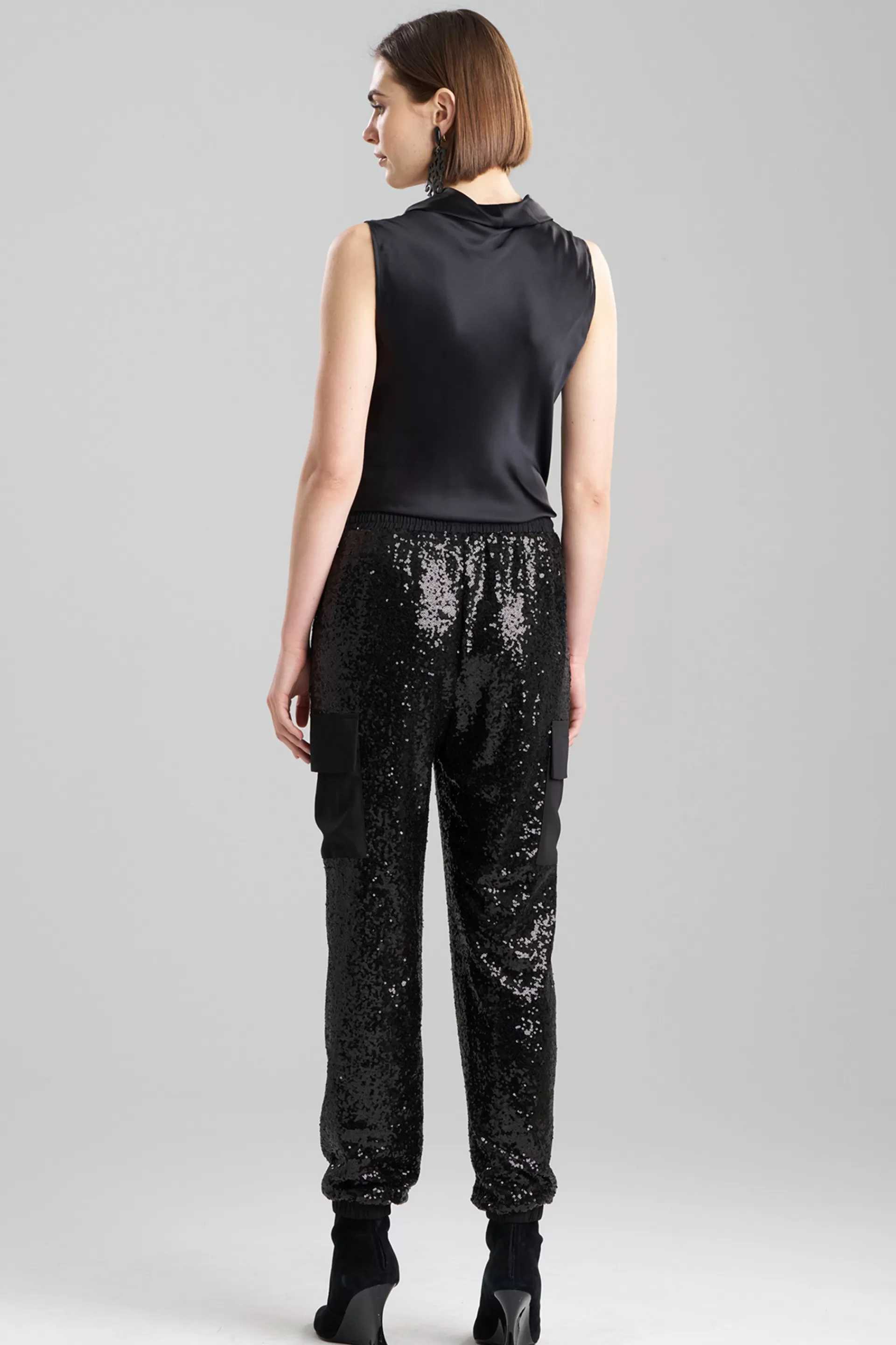 Natori Pants, Skirts & Shorts<Sequins Cargo Joggers Black