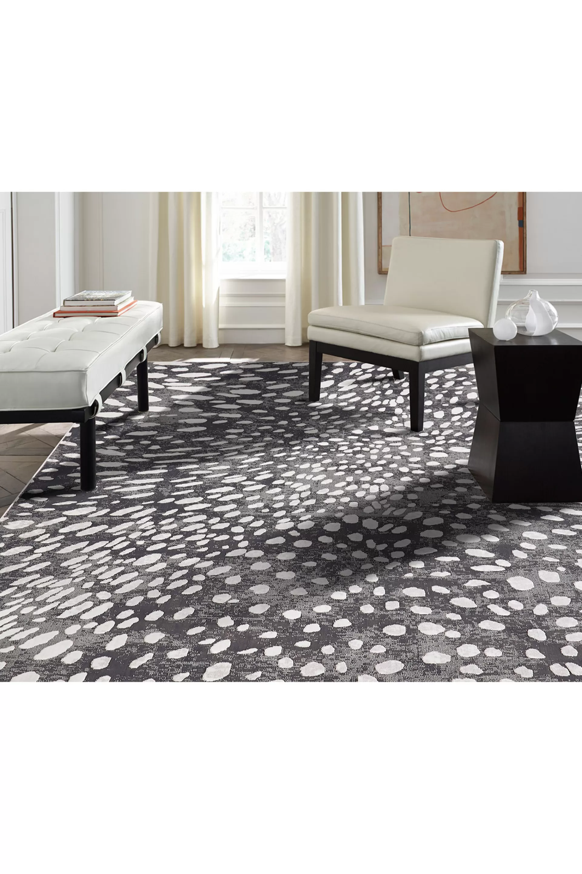 Natori Rugs<Serengeti- Charcoal Spotted Rug Grey