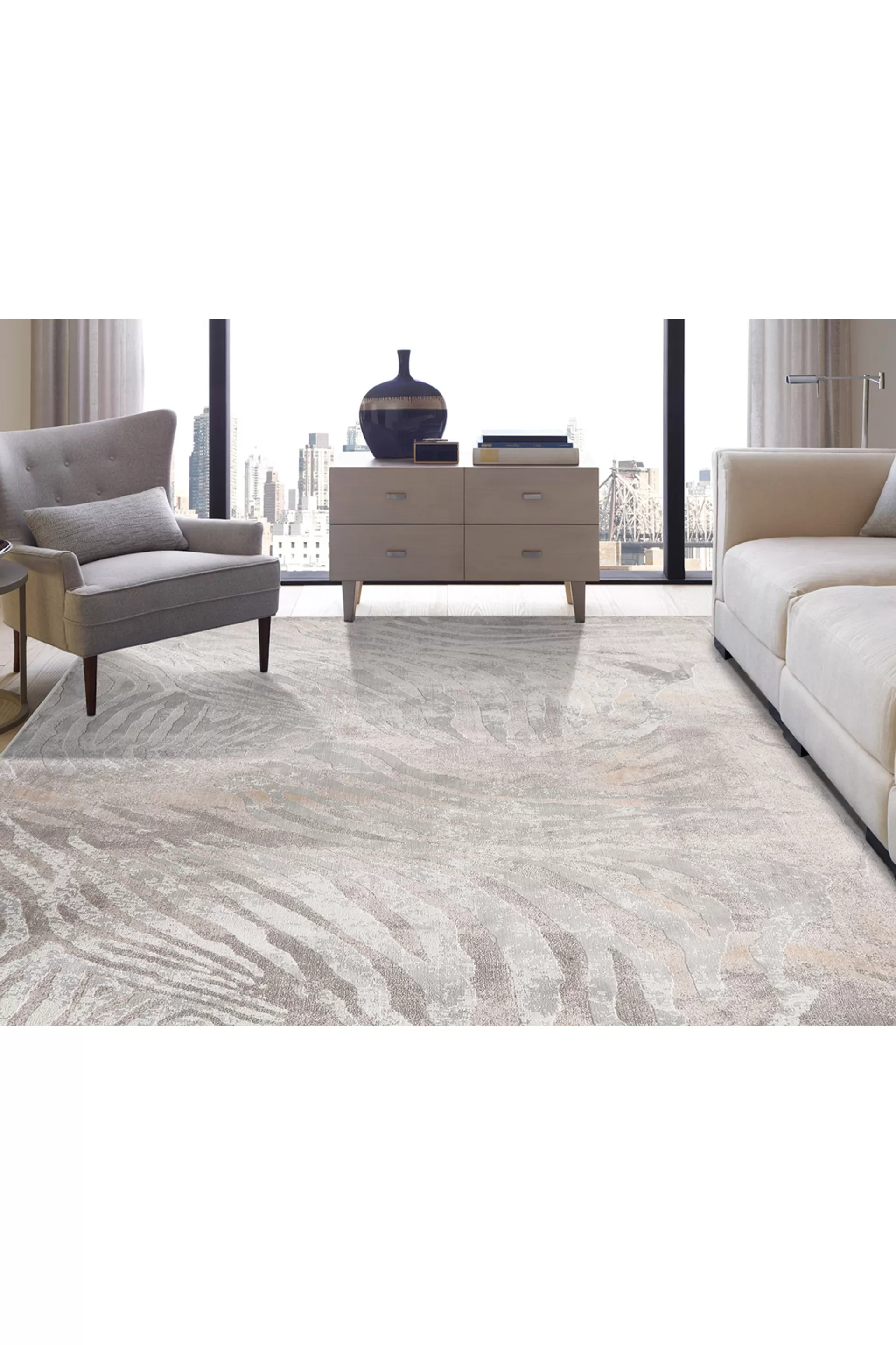 Natori Rugs<Serengeti- Neutral Zebra Rug Grey