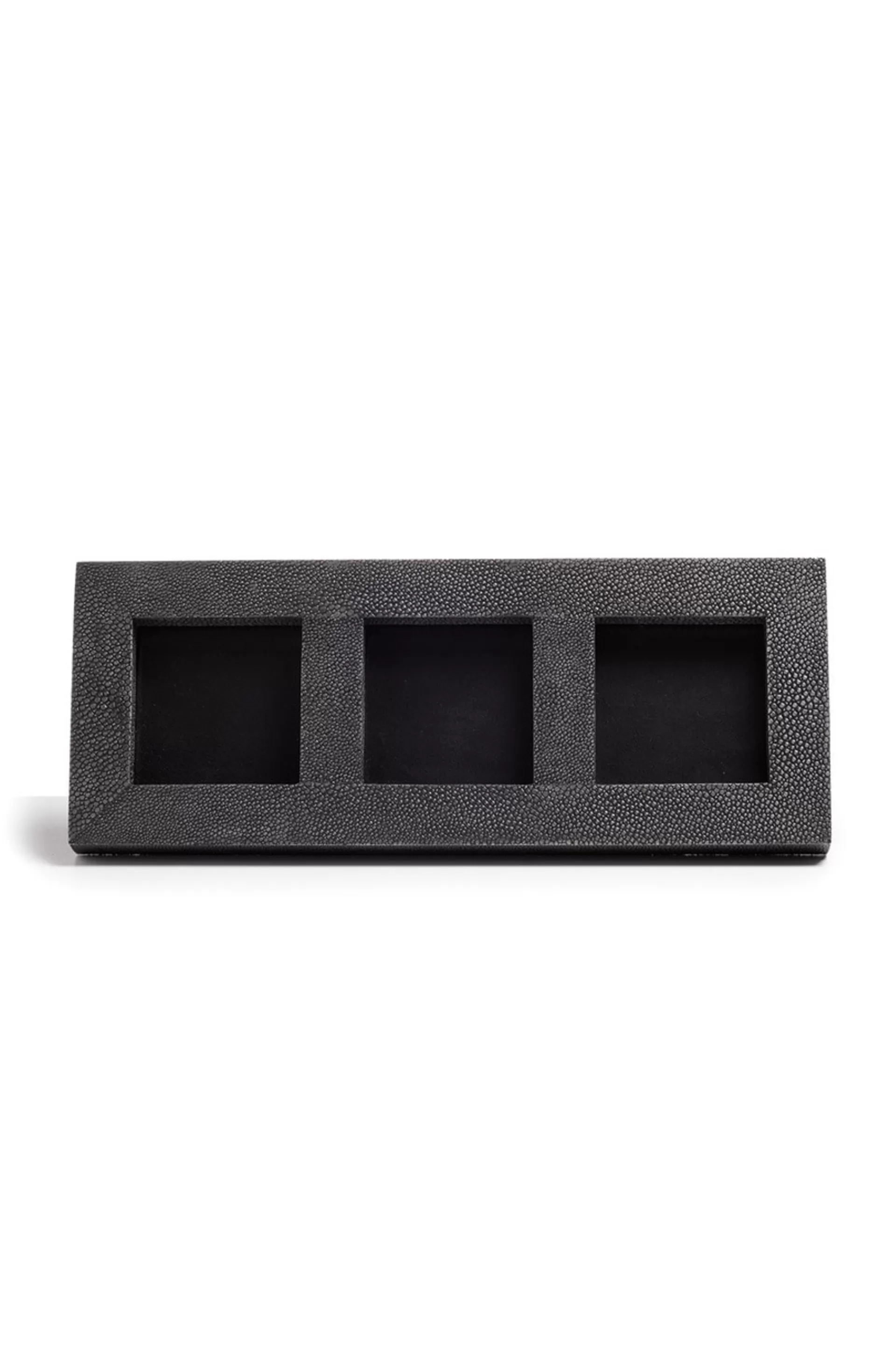 Natori Home Accents<Shagreen Triple Photo Frame Black