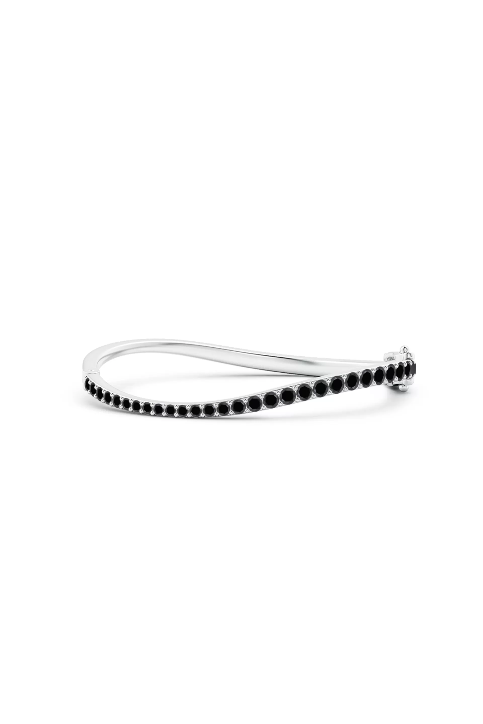 Natori Bracelets | Shangri-La<Shangri-La Brushstroke 14K Gold And Black Diamond Full Bracelet 14K White Gold