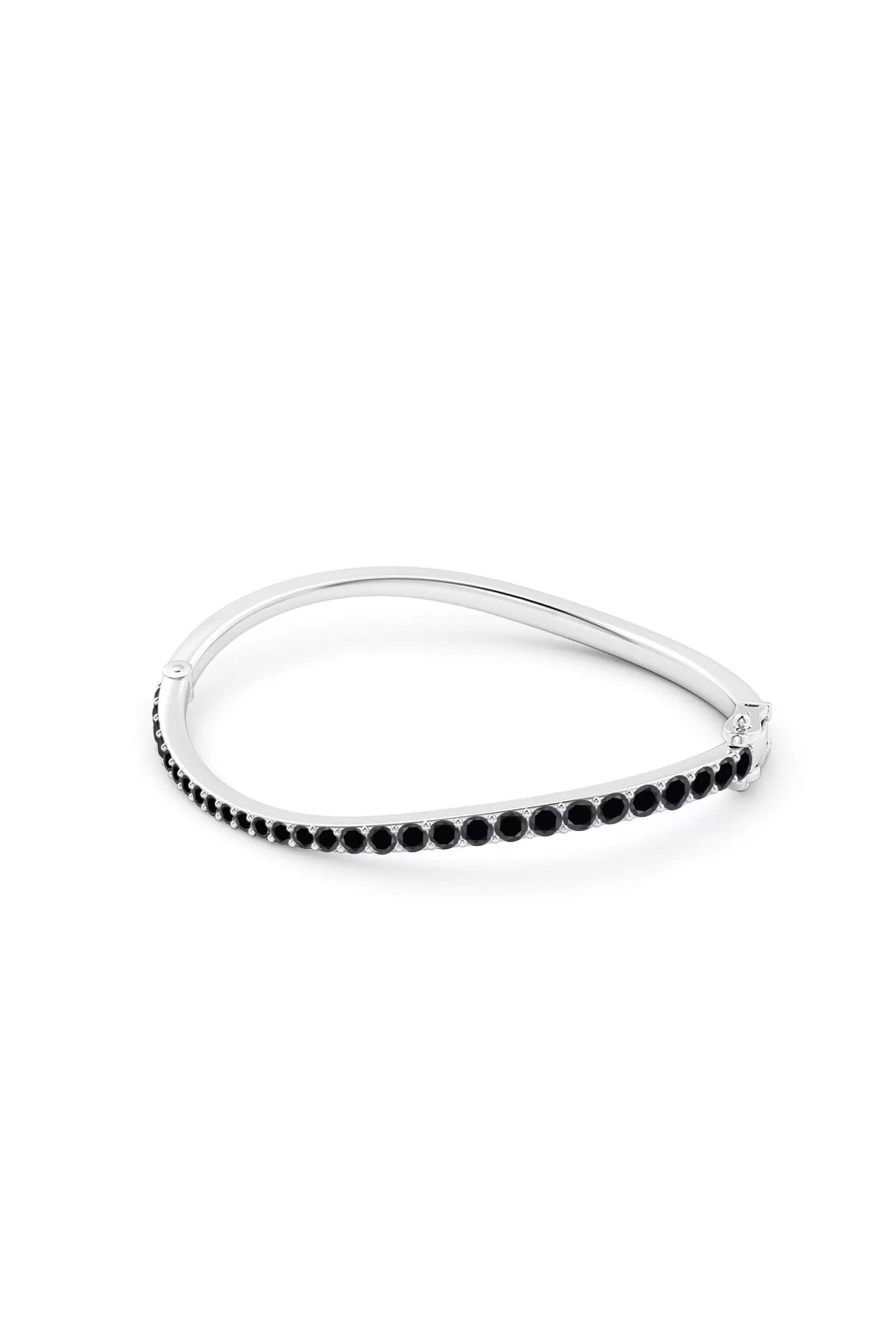 Natori Bracelets | Shangri-La<Shangri-La Brushstroke 14K Gold And Black Diamond Full Bracelet 14K White Gold