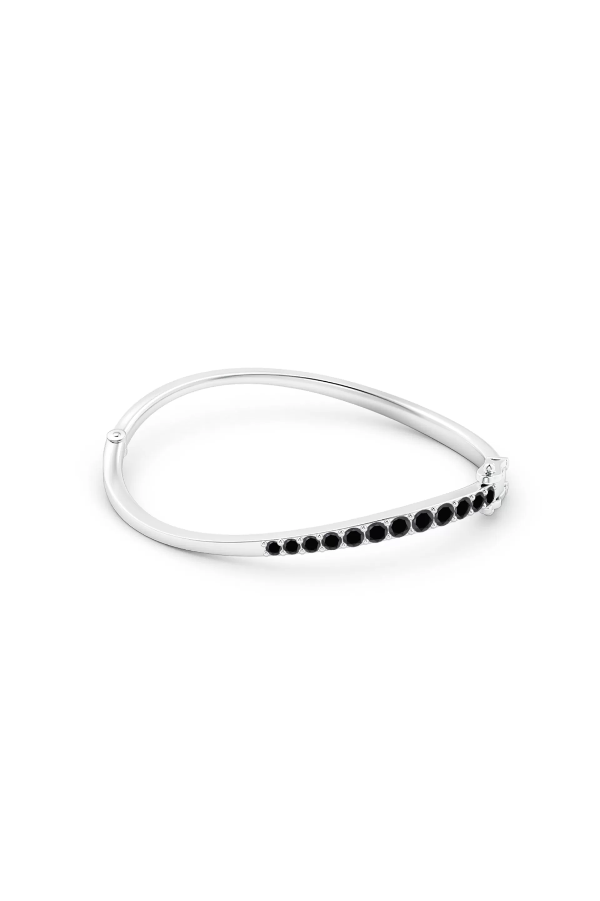 Natori Bracelets | Shangri-La<Shangri-La Brushstroke 14K Gold And Black Diamond Half Bracelet 14K White Gold