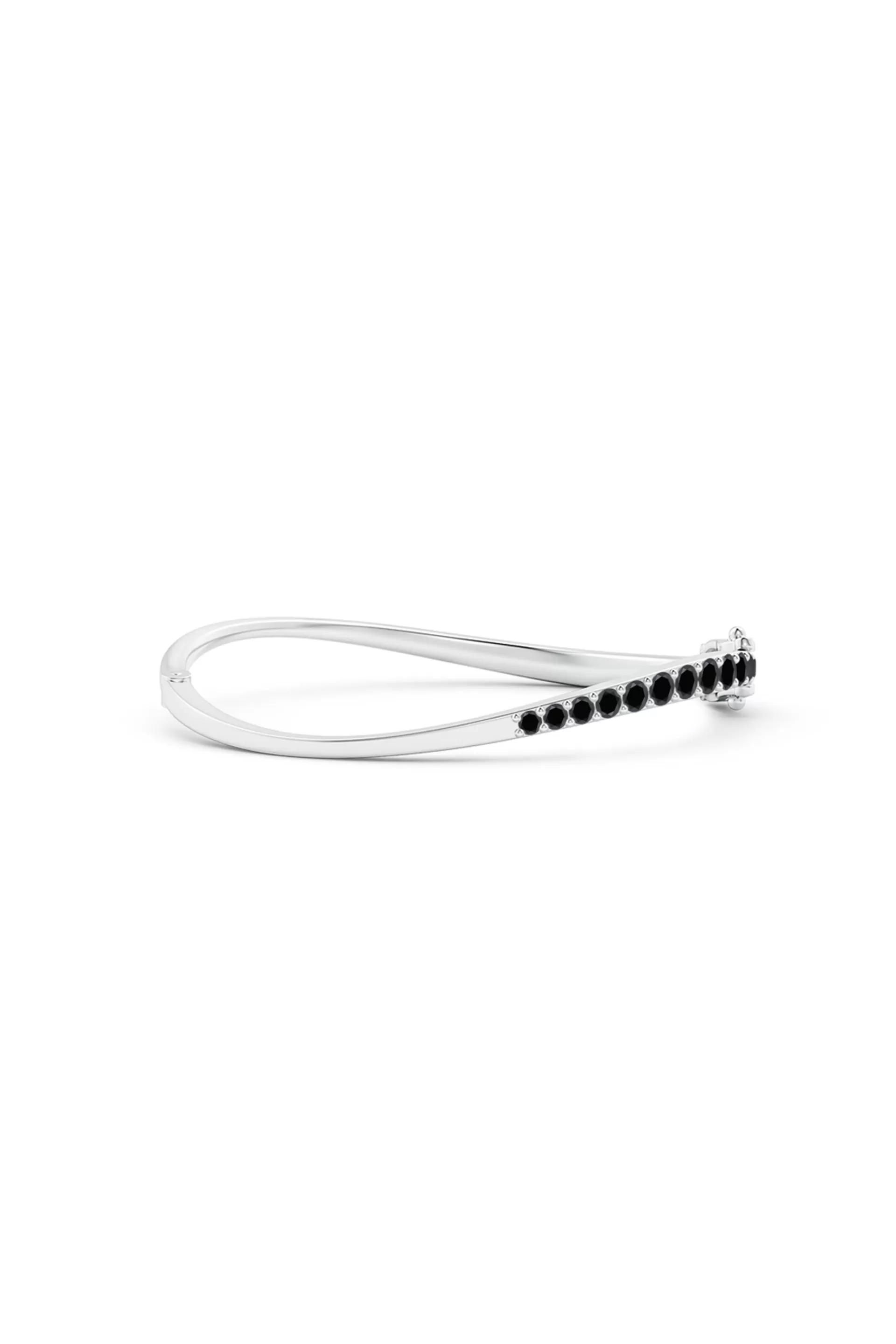 Natori Bracelets | Shangri-La<Shangri-La Brushstroke 14K Gold And Black Diamond Half Bracelet 14K White Gold