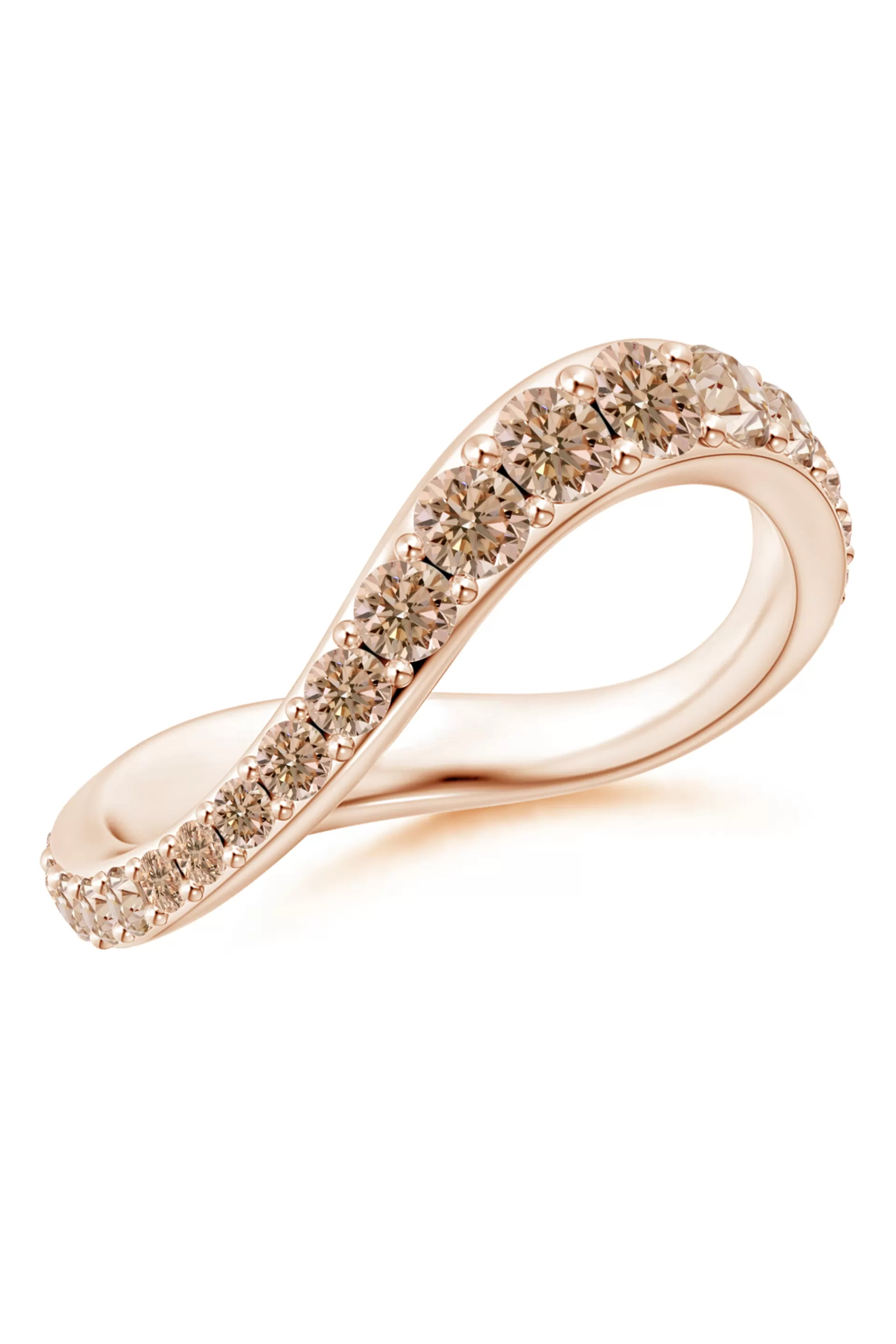 Natori Rings | Shangri-La<Shangri-La Brushstroke 14K Gold And Coffee Diamond Full Eternity Stacking Ring 14K Rose Gold