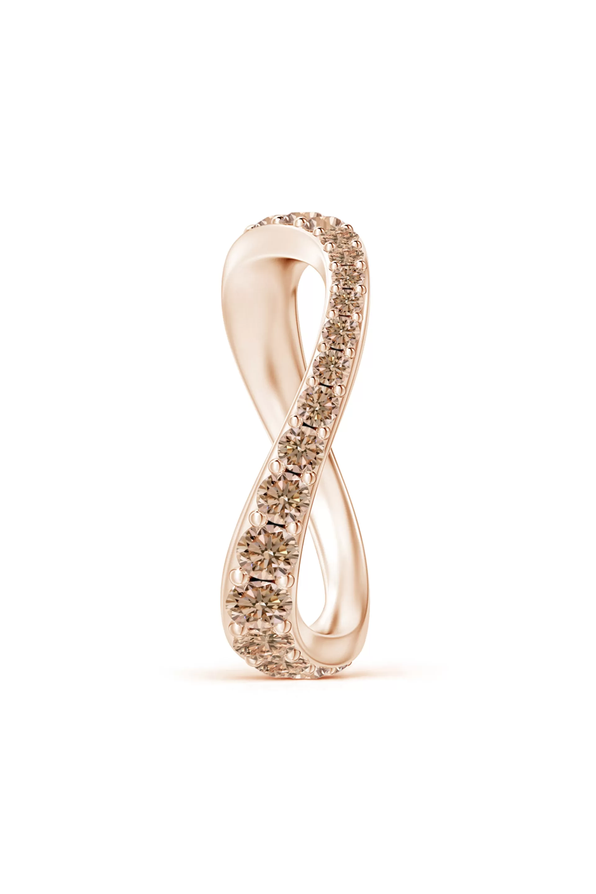 Natori Rings | Shangri-La<Shangri-La Brushstroke 14K Gold And Coffee Diamond Full Eternity Stacking Ring 14K Rose Gold