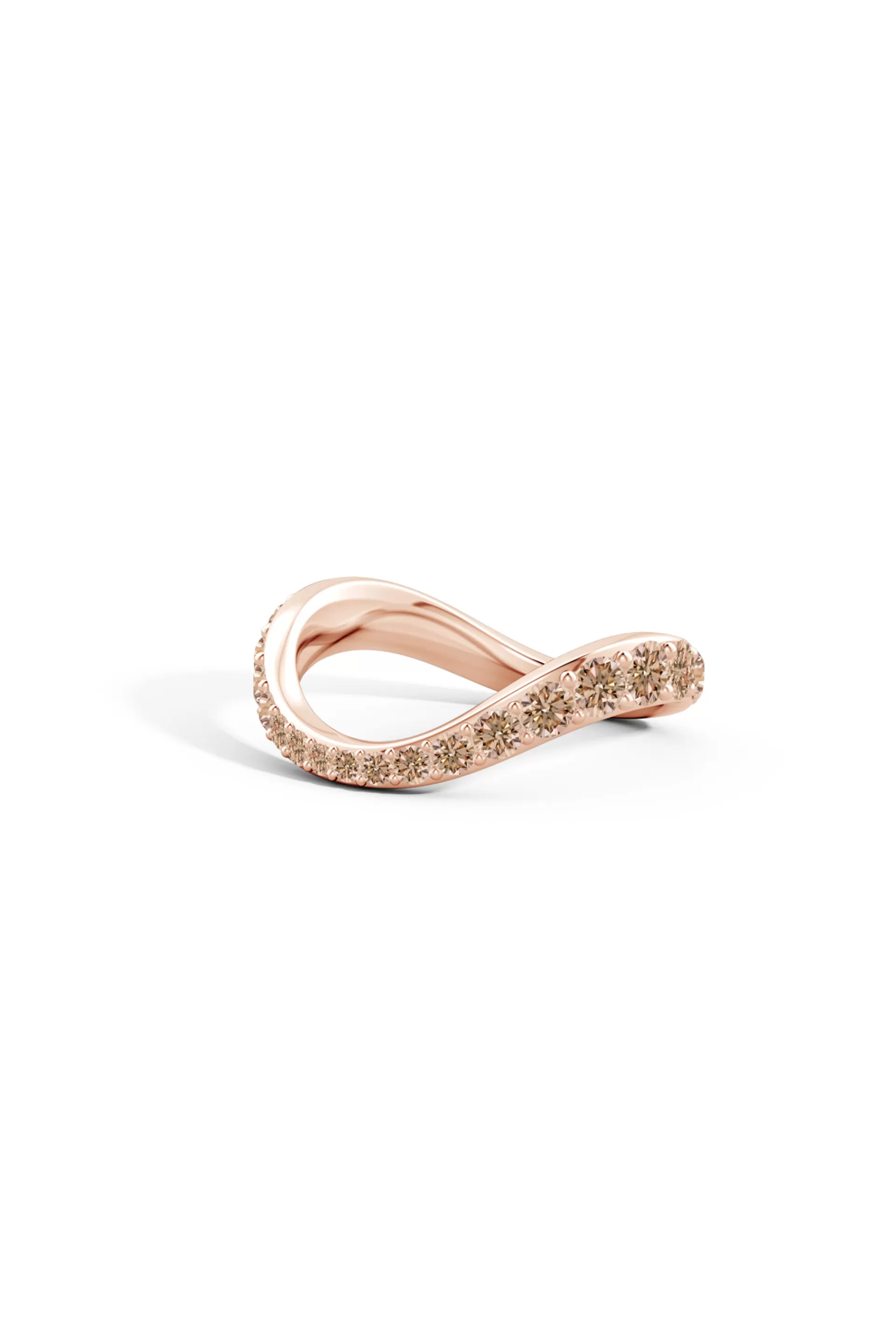 Natori Rings | Shangri-La<Shangri-La Brushstroke 14K Gold And Coffee Diamond Full Eternity Stacking Ring 14K Rose Gold