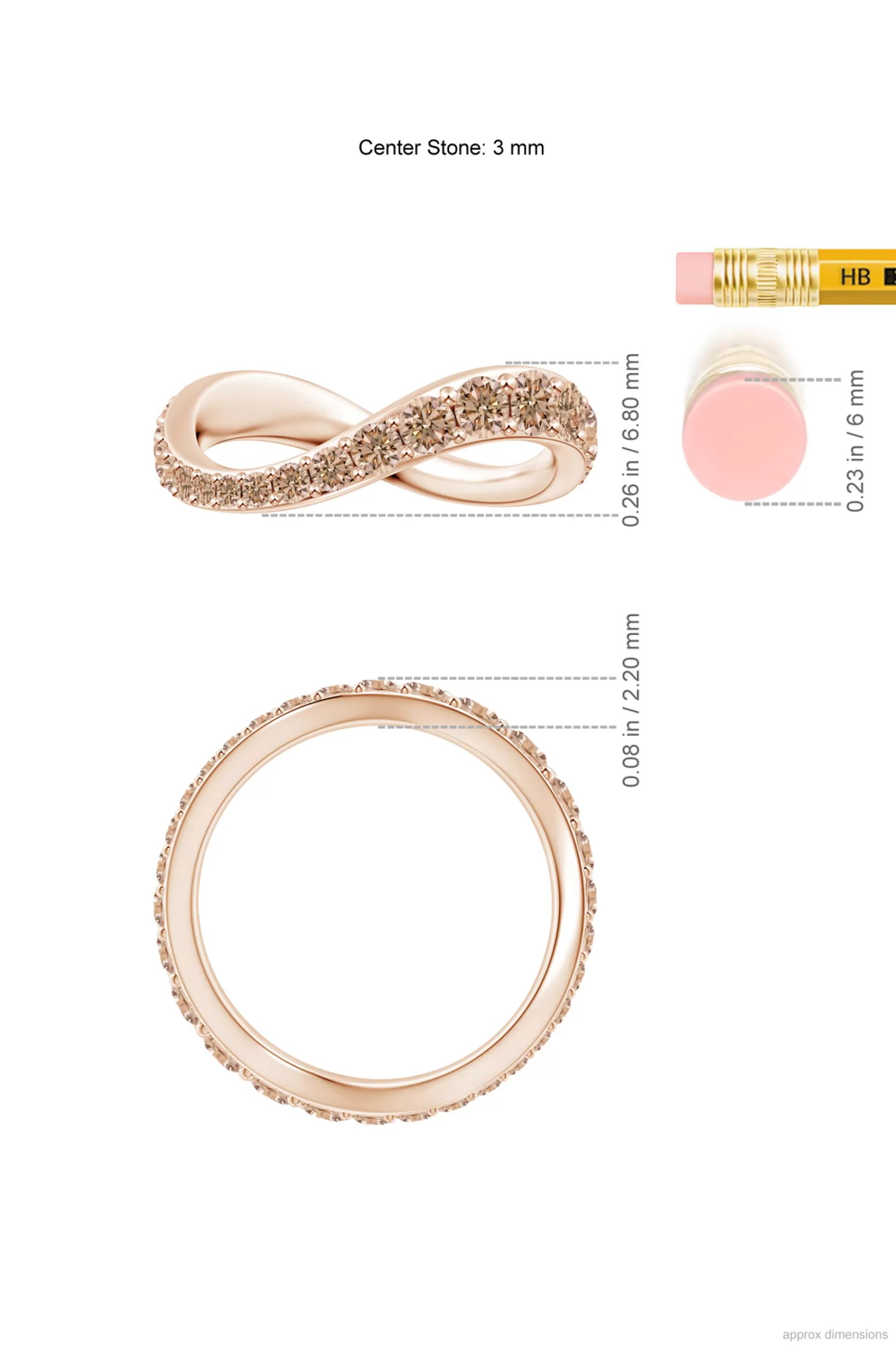 Natori Rings | Shangri-La<Shangri-La Brushstroke 14K Gold And Coffee Diamond Full Eternity Stacking Ring 14K Rose Gold