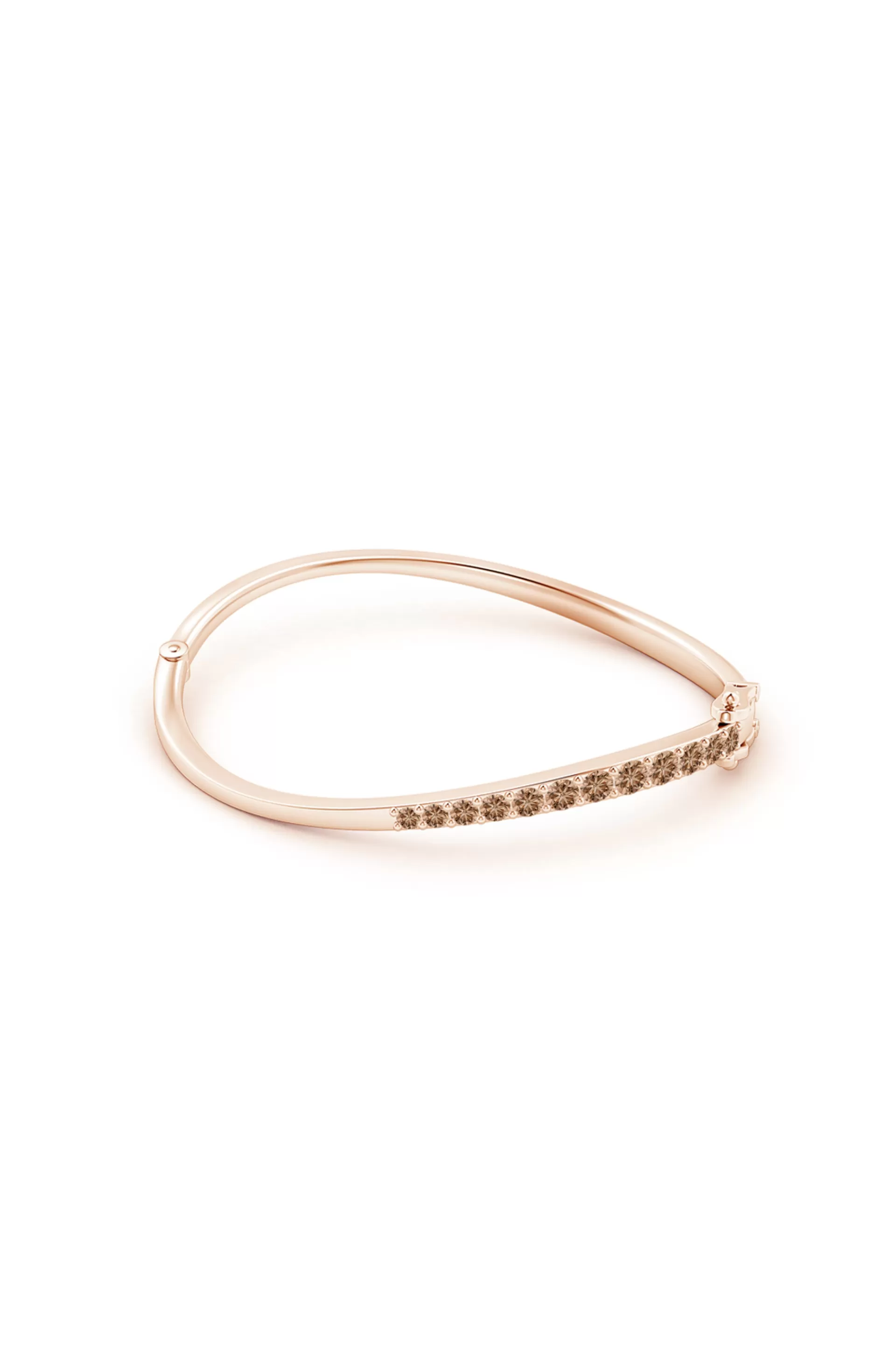 Natori Bracelets | Shangri-La<Shangri-La Brushstroke 14K Gold And Coffee Diamond Half Bracelet 14K Rose Gold