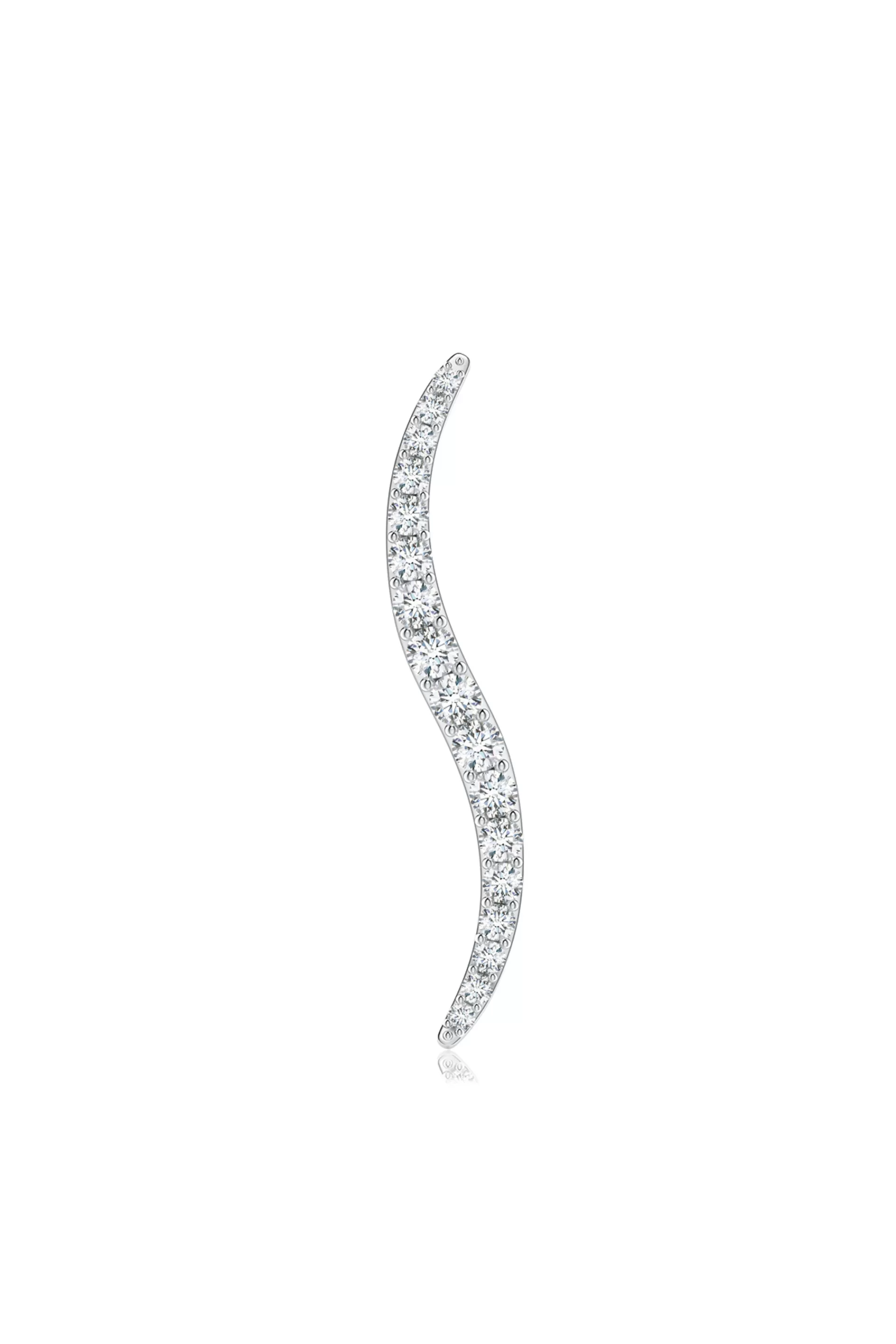 Natori Brooches | Shangri-La<Shangri-La Brushstroke 14k Gold And Diamond Brooch 14K White Gold