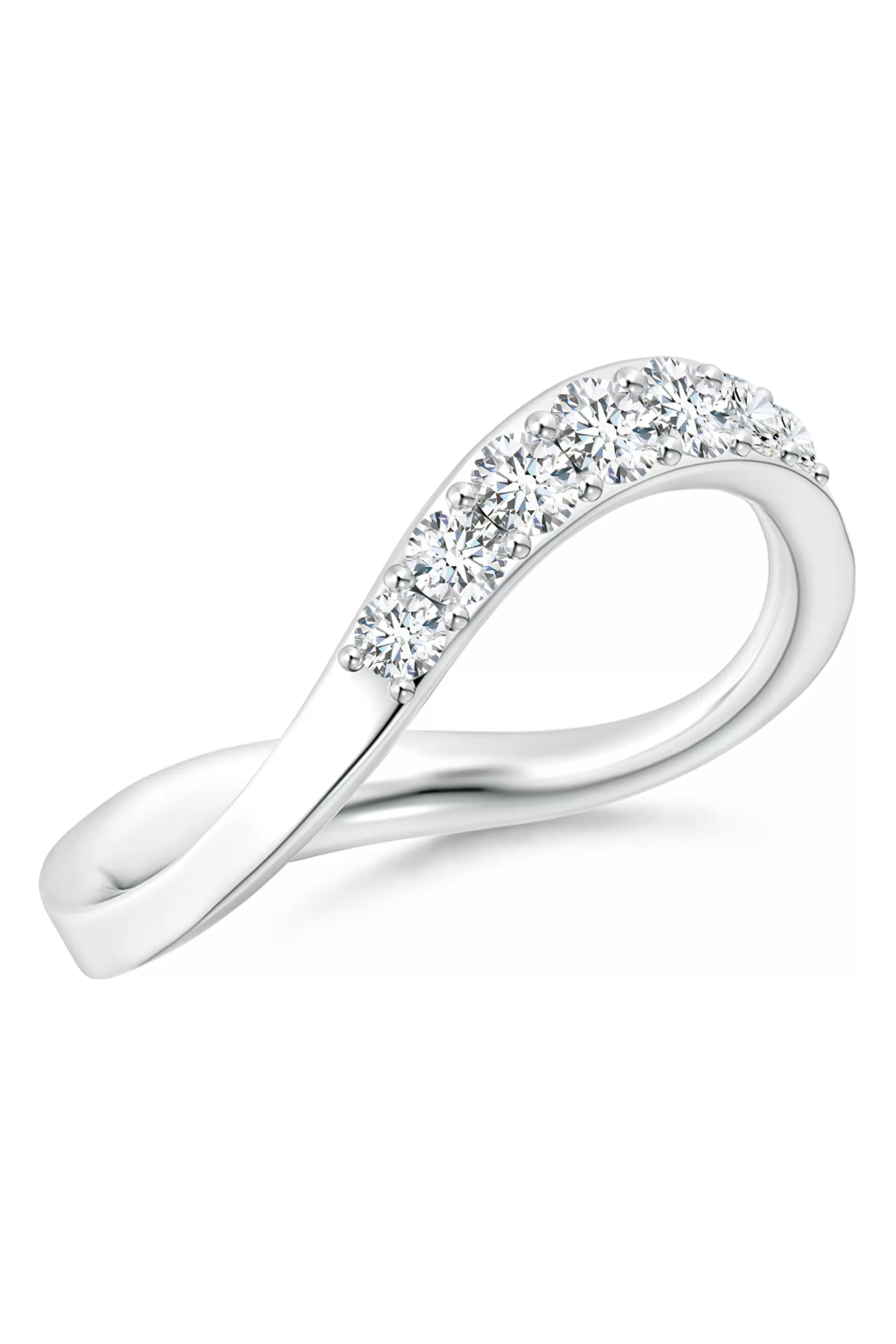 Natori Rings | Shangri-La<Shangri-La Brushstroke 14K Gold And Diamond Half Eternity Stacking Ring