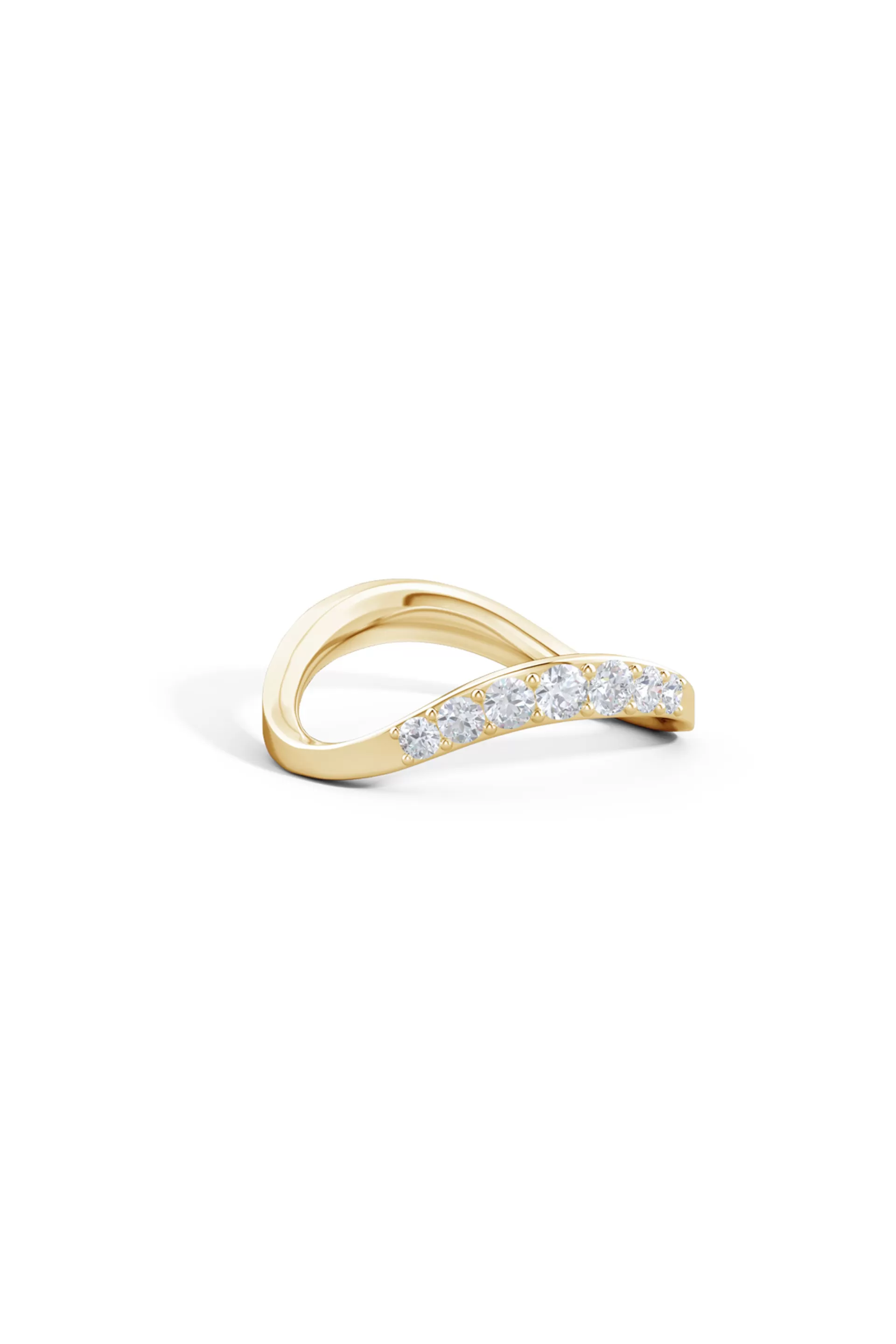 Natori Rings | Shangri-La<Shangri-La Brushstroke 14K Gold And Diamond Half Eternity Stacking Ring