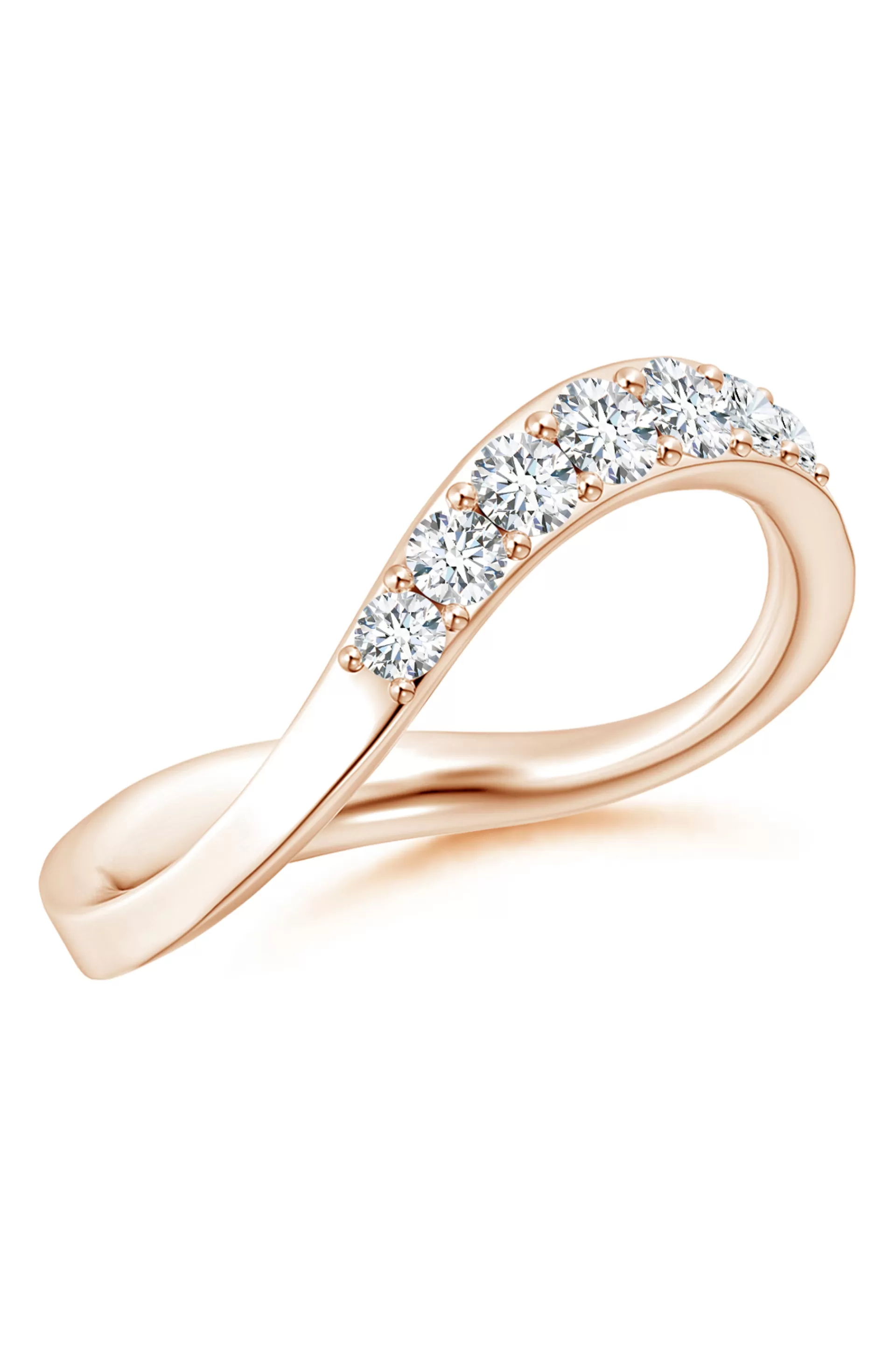 Natori Rings | Shangri-La<Shangri-La Brushstroke 14K Gold And Diamond Half Eternity Stacking Ring