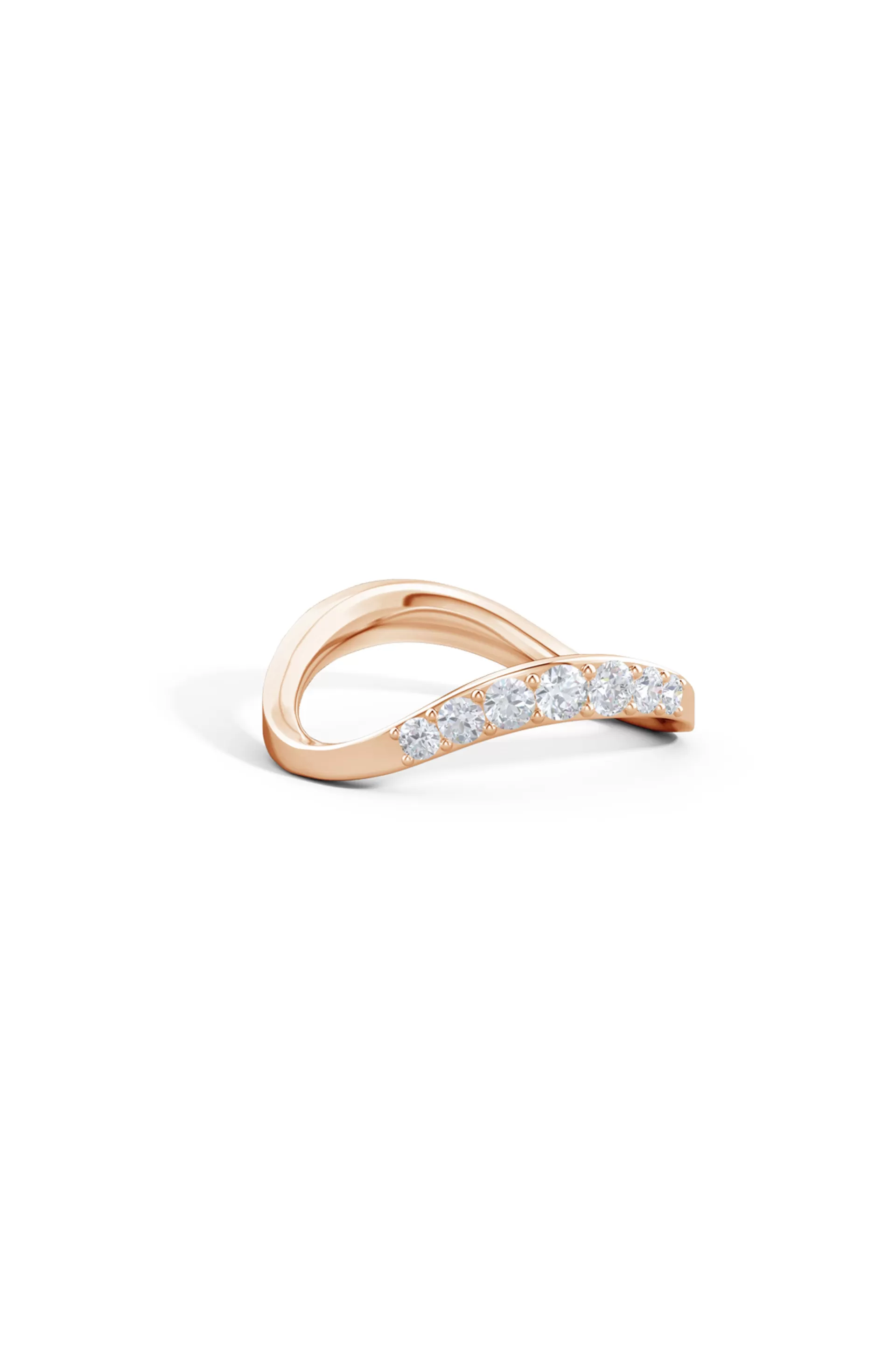 Natori Rings | Shangri-La<Shangri-La Brushstroke 14K Gold And Diamond Half Eternity Stacking Ring