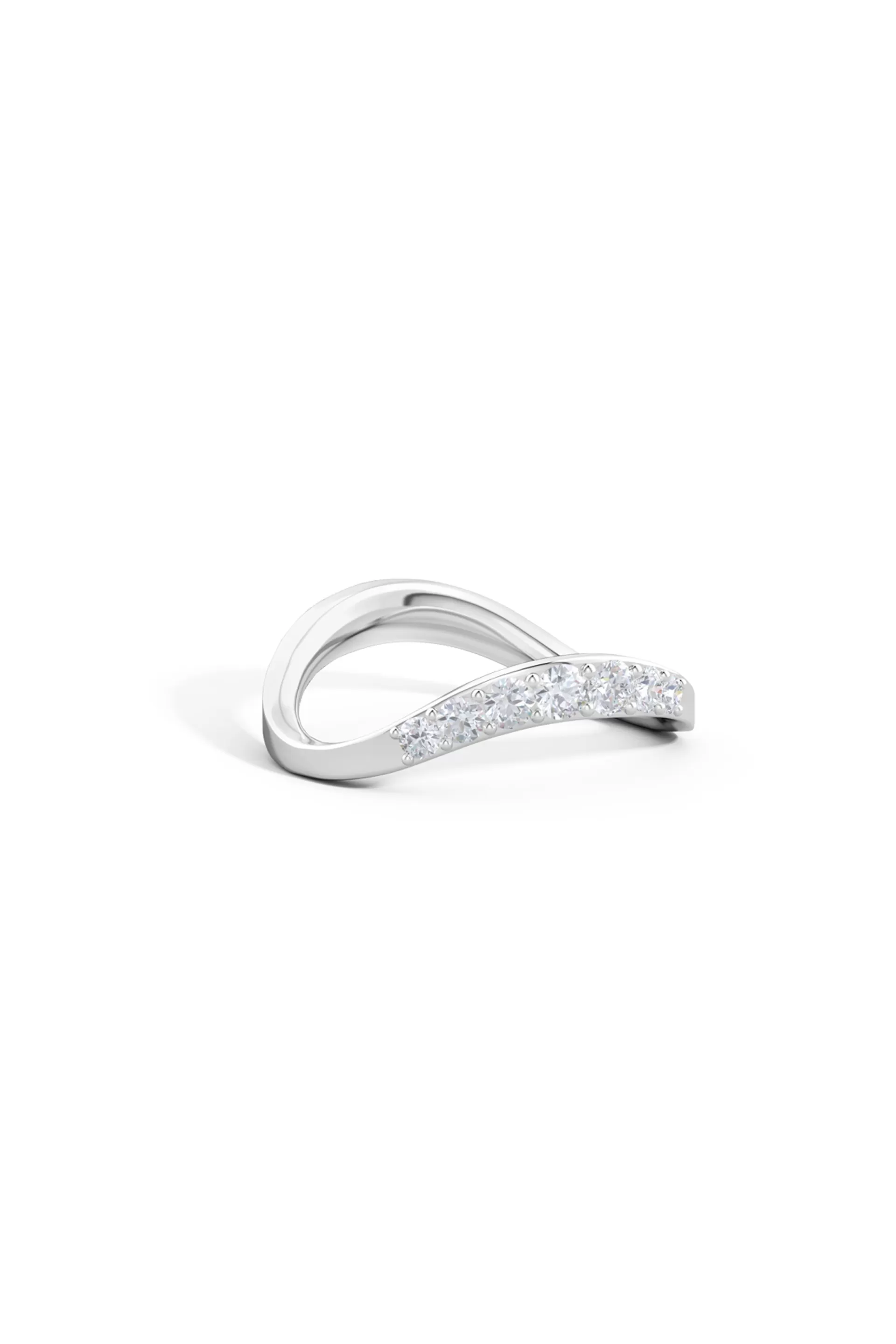 Natori Rings | Shangri-La<Shangri-La Brushstroke 14K Gold And Diamond Half Eternity Stacking Ring