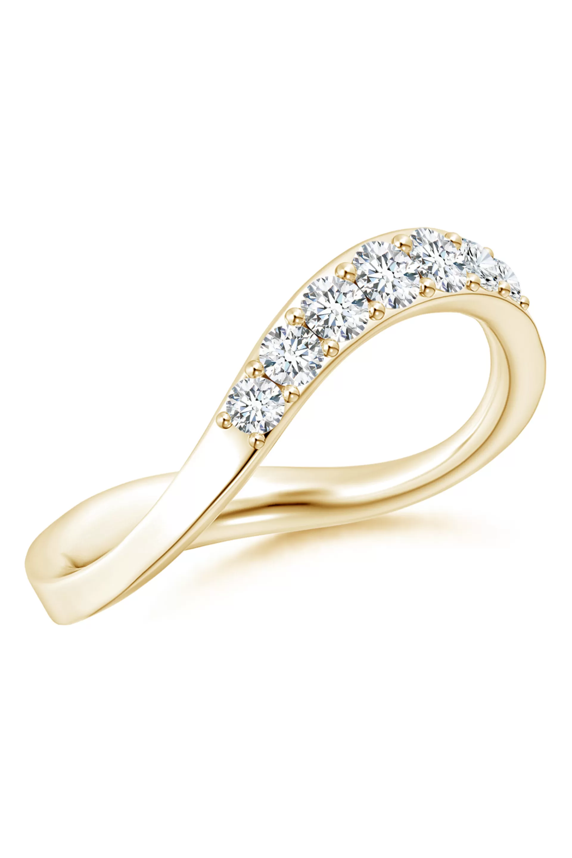 Natori Rings | Shangri-La<Shangri-La Brushstroke 14K Gold And Diamond Half Eternity Stacking Ring