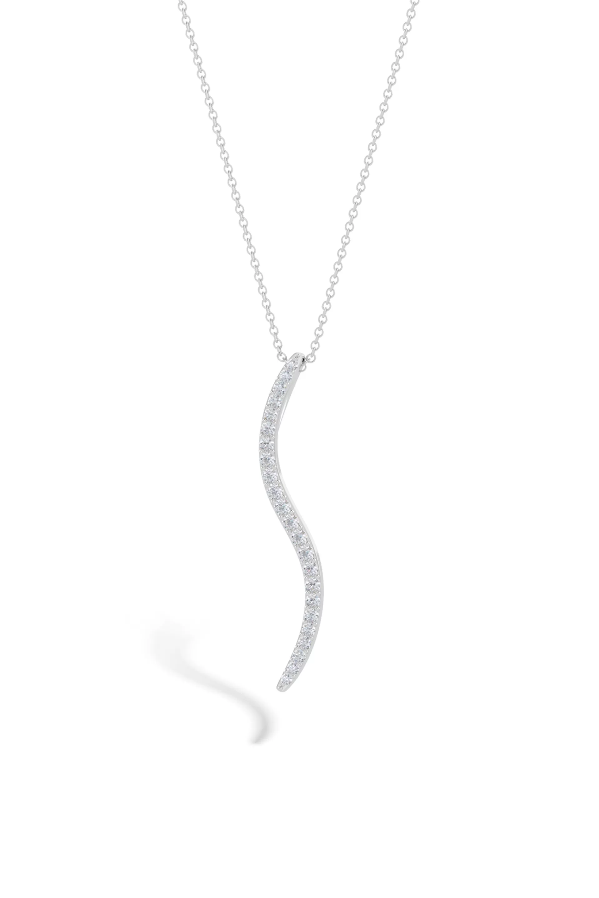 Natori Necklaces | Shangri-La<Shangri-La Brushstroke 14k Gold And Diamond Medium Pendant Necklace