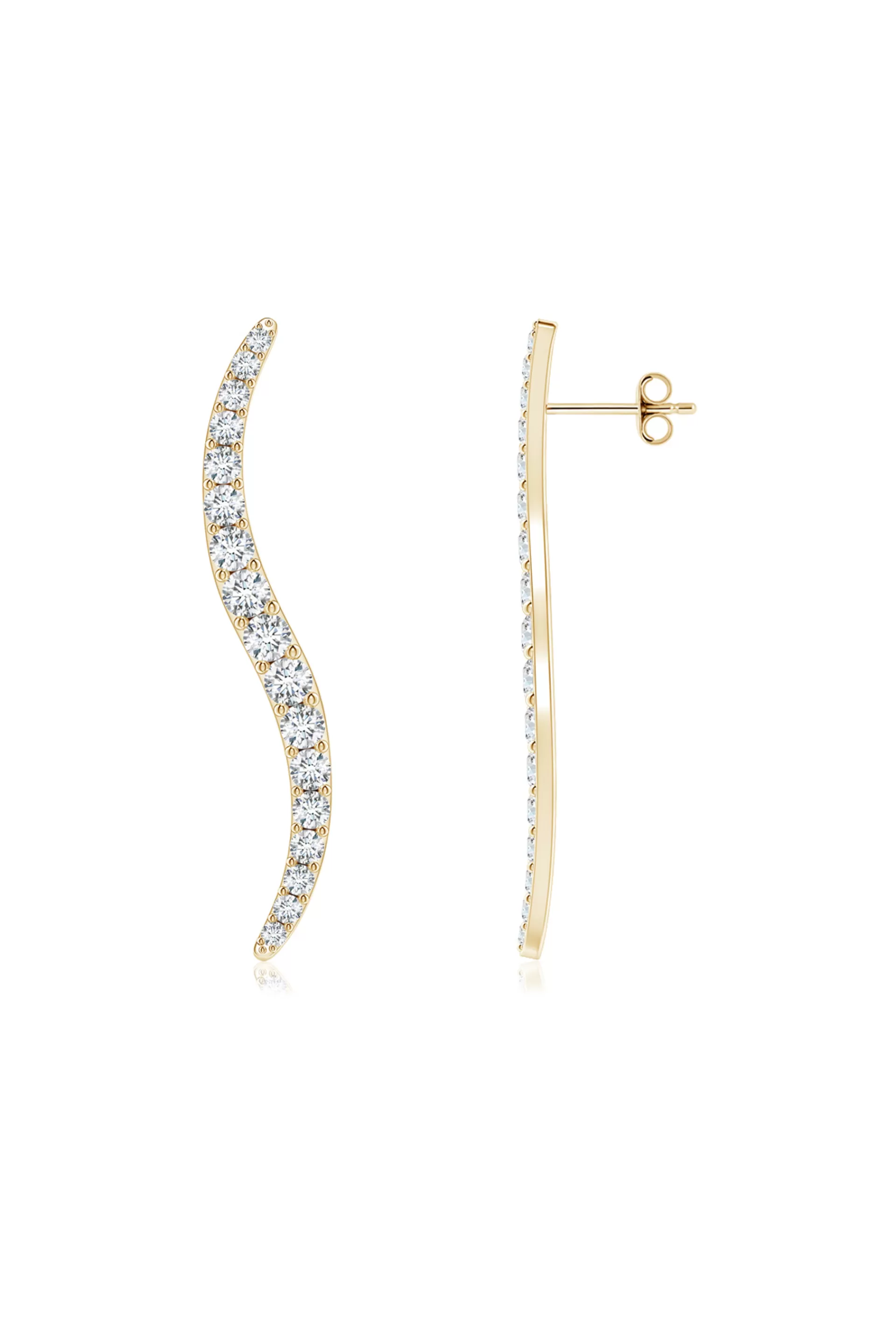 Natori Earrings | Shangri-La<Shangri-La Brushstroke 14k Gold And Diamond Stud Earrings